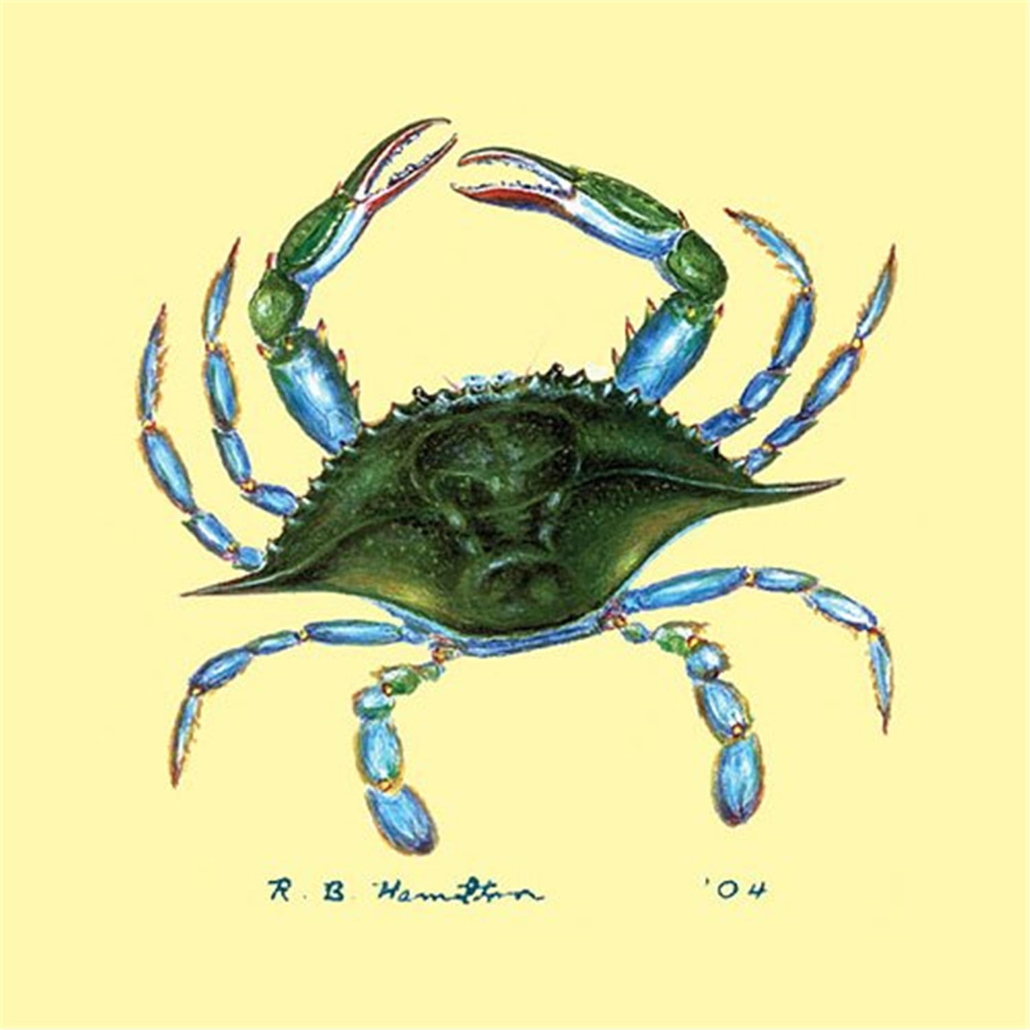 Betsy Drake CT004 Blue Crab Coaster  Set of 4