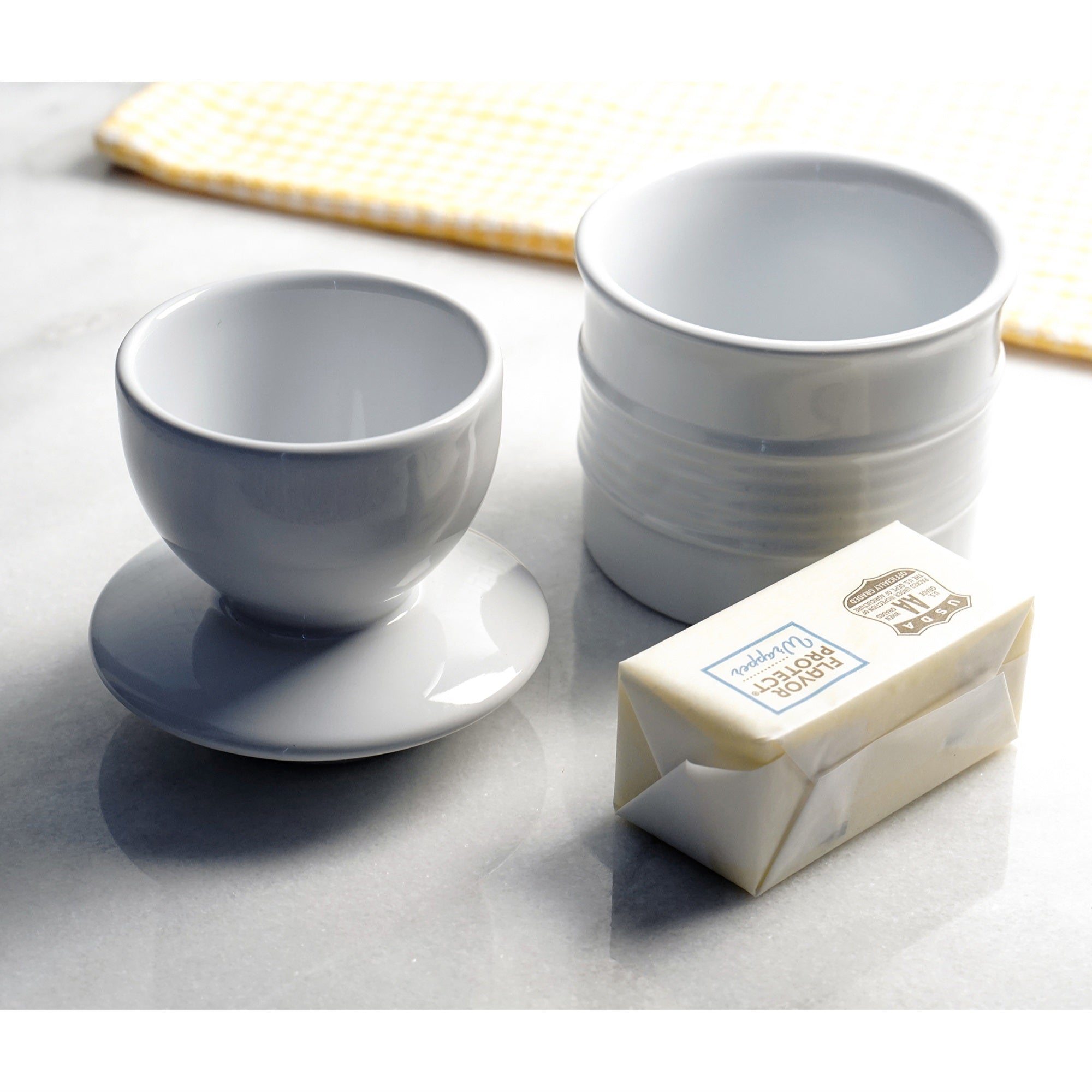 RSVP Stoneware Butter Pot - White