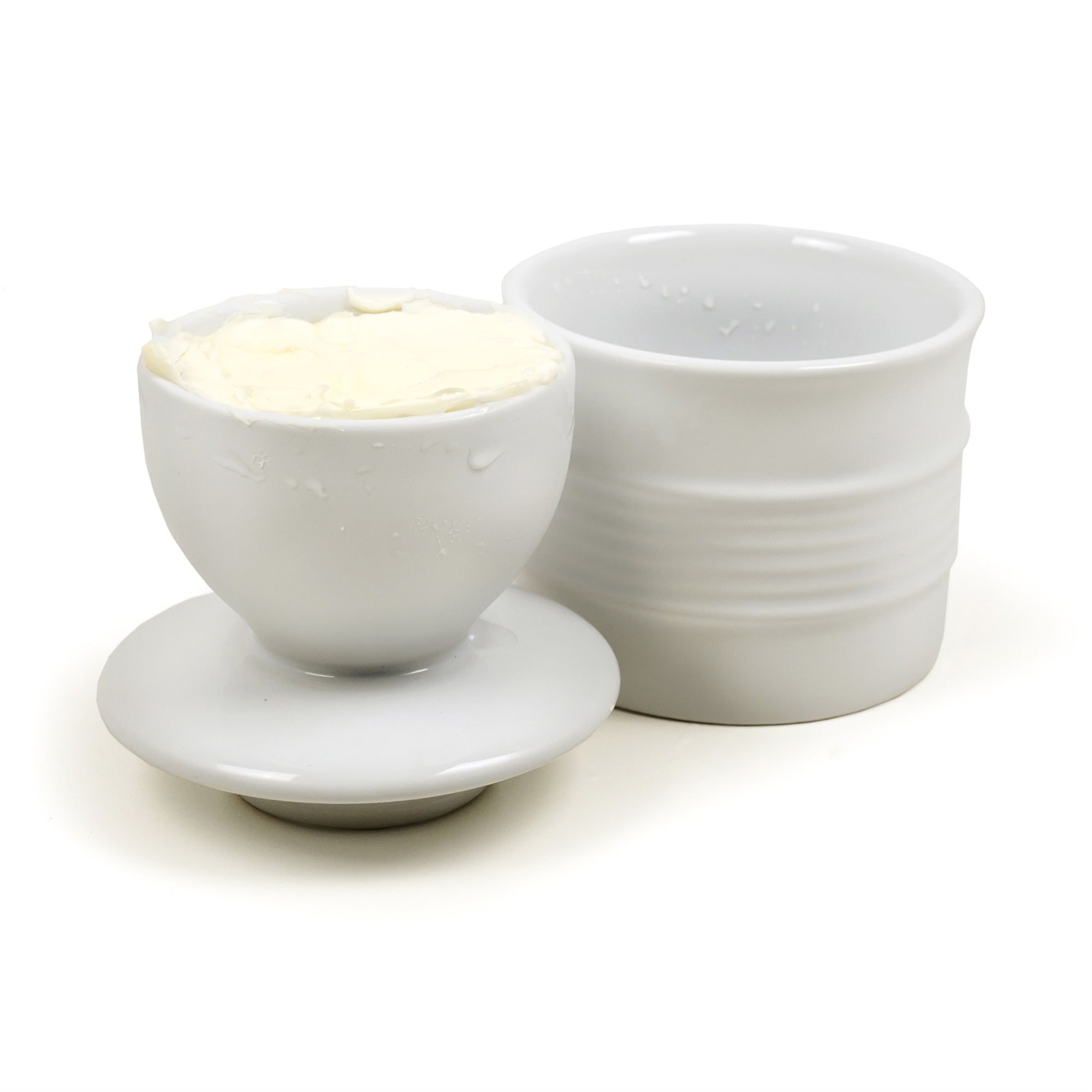 RSVP Stoneware Butter Pot - White