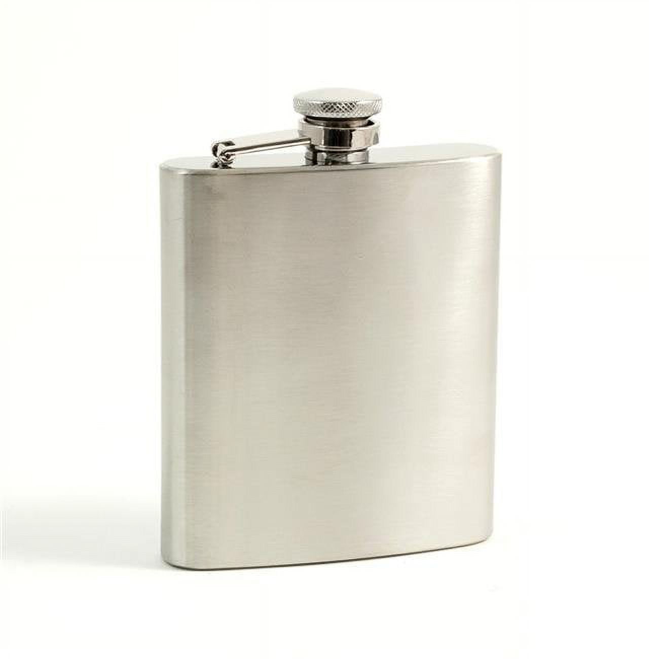 Bey-Berk International FS107S 7 oz Stainless Steel Flask in a Satin Finish with Captive Cap &amp; Durable Rubber Seal - Silver