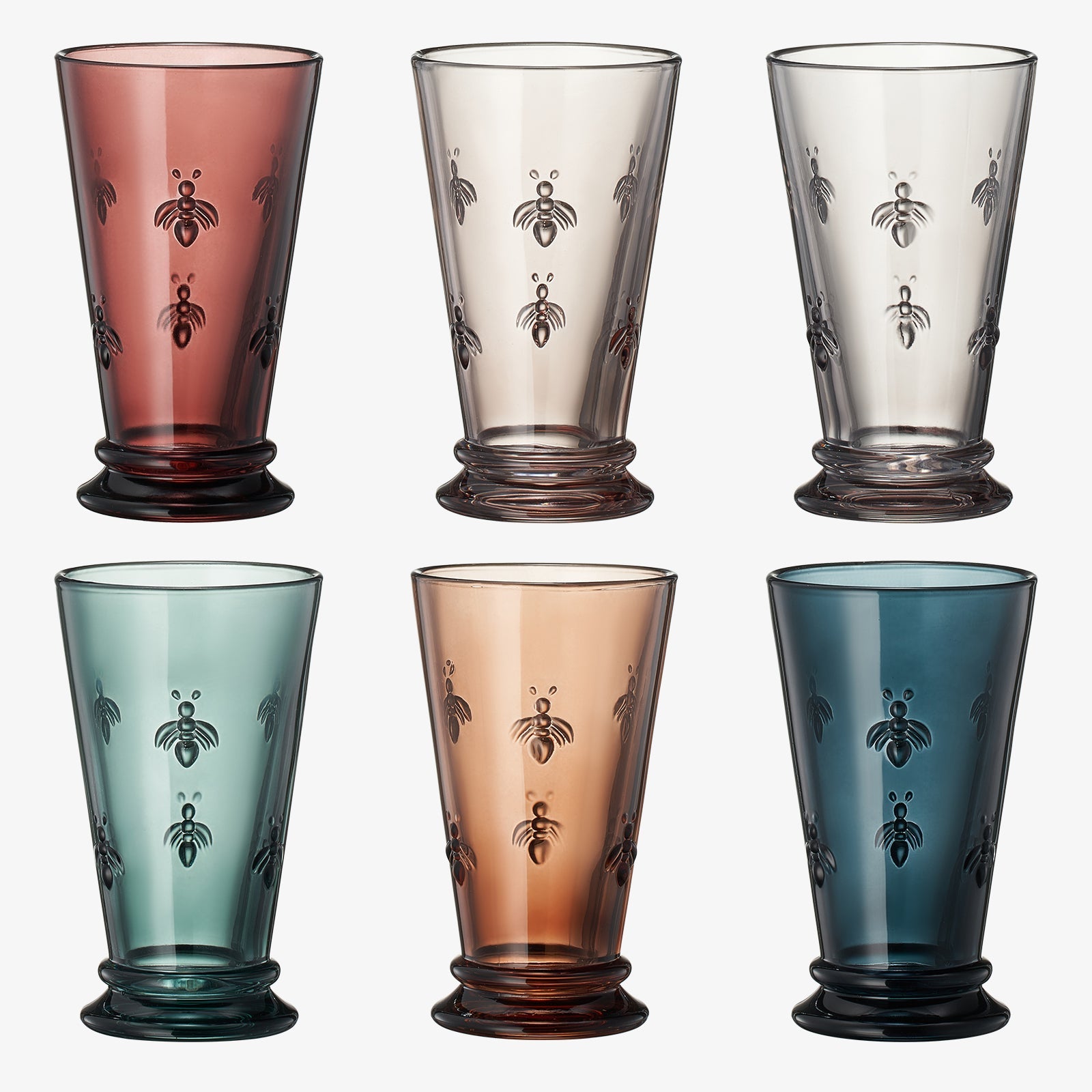 Tonal Highball Bee Glassware, Set of 6