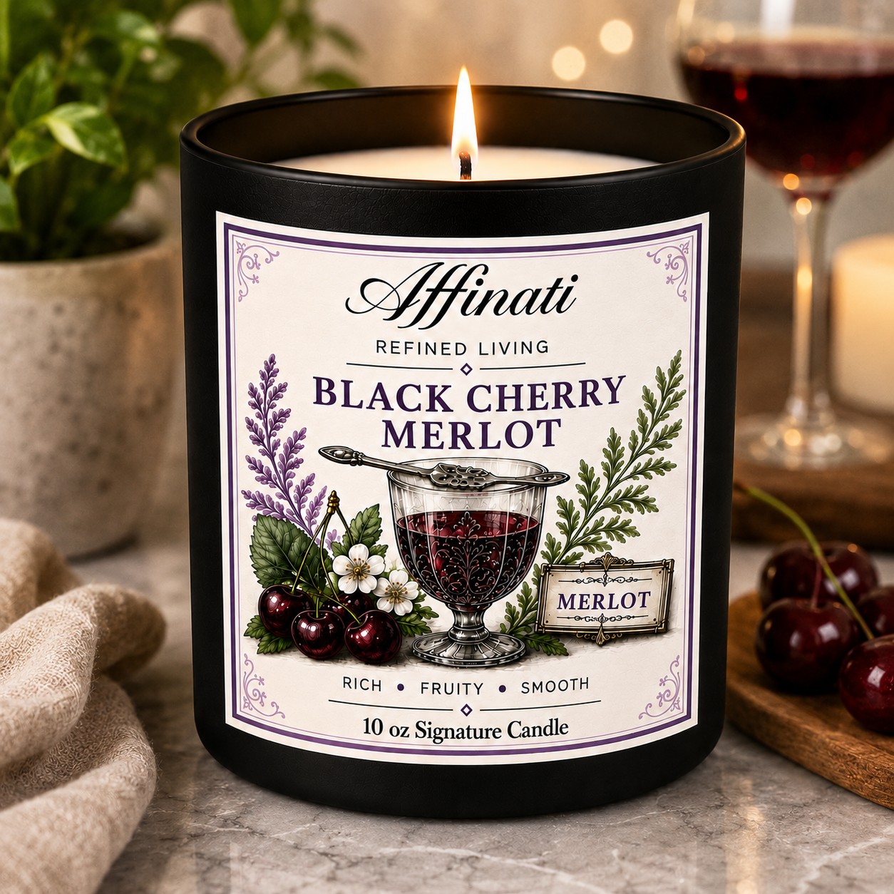Black Cherry Merlot Signature Candle