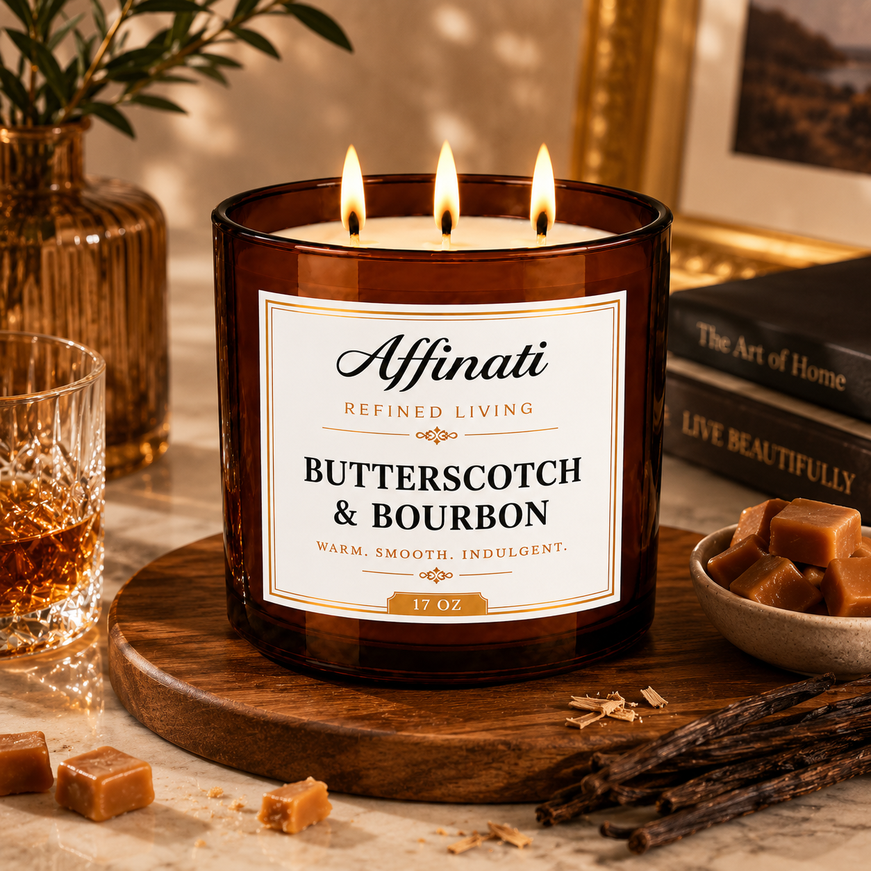 Butterscotch & Bourbon 3-Wick Candle
