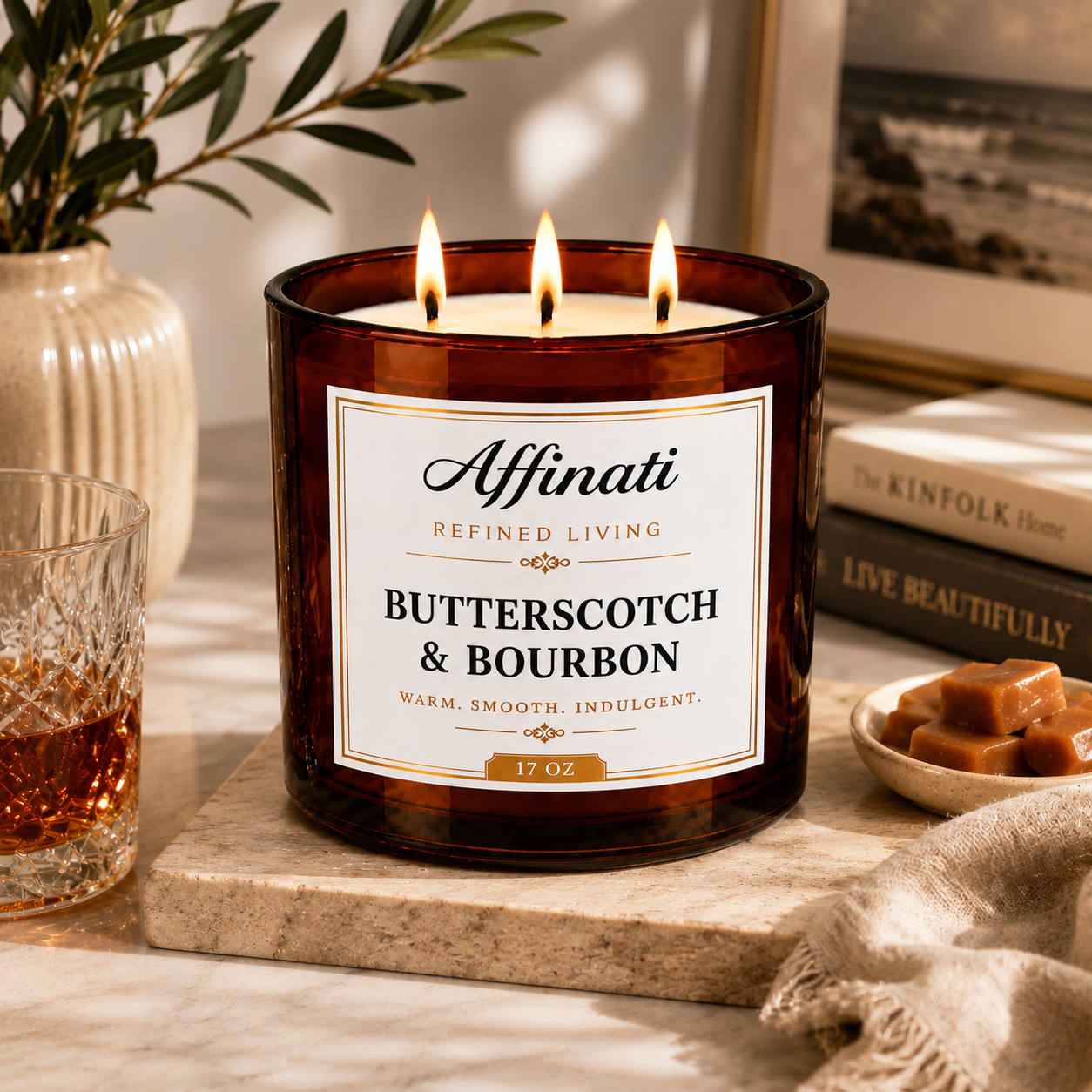 Butterscotch & Bourbon 3-Wick Candle
