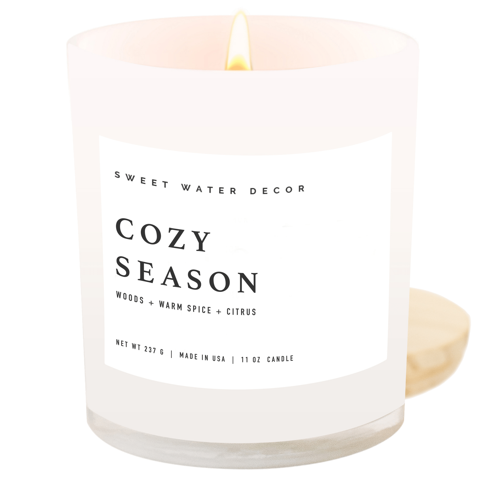 Cozy Season Soy Candle - White Jar - 11 oz