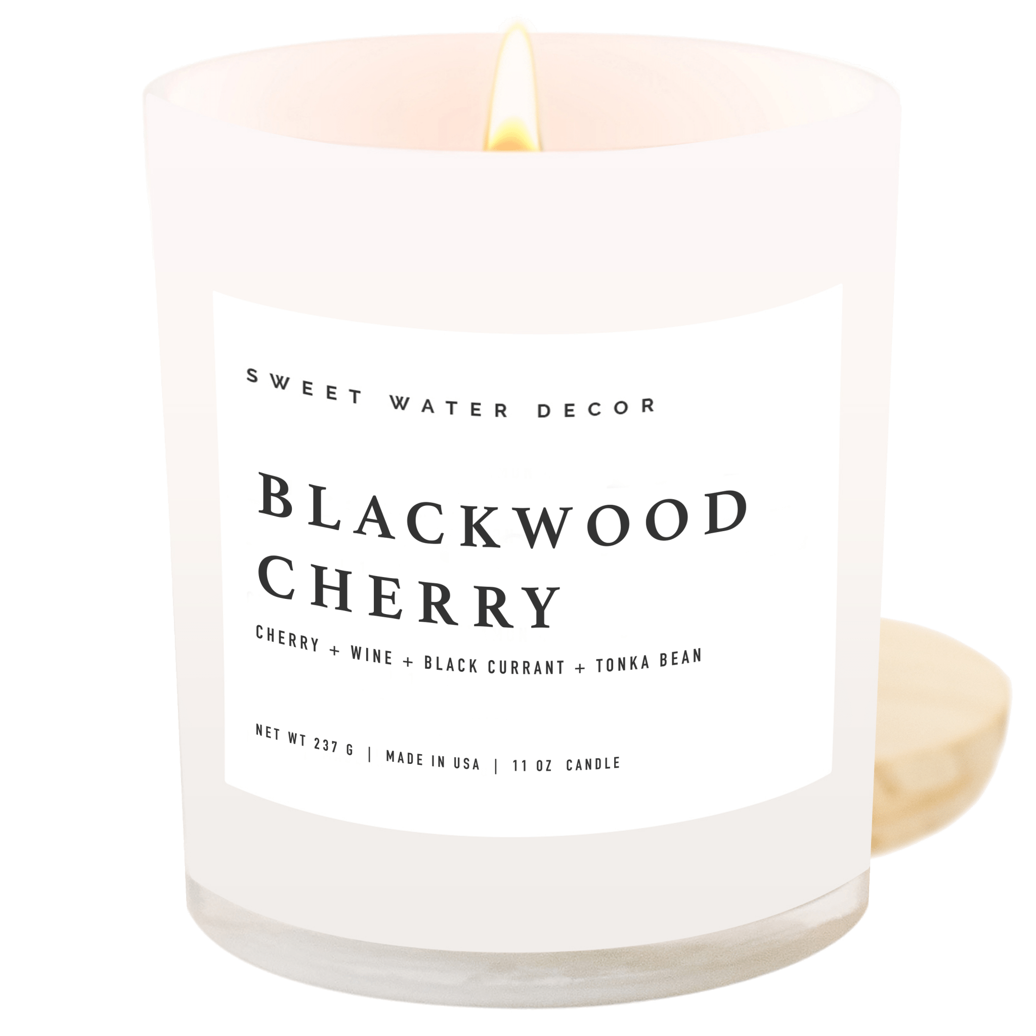Blackwood Cherry Soy Candle - White Jar - 11 oz