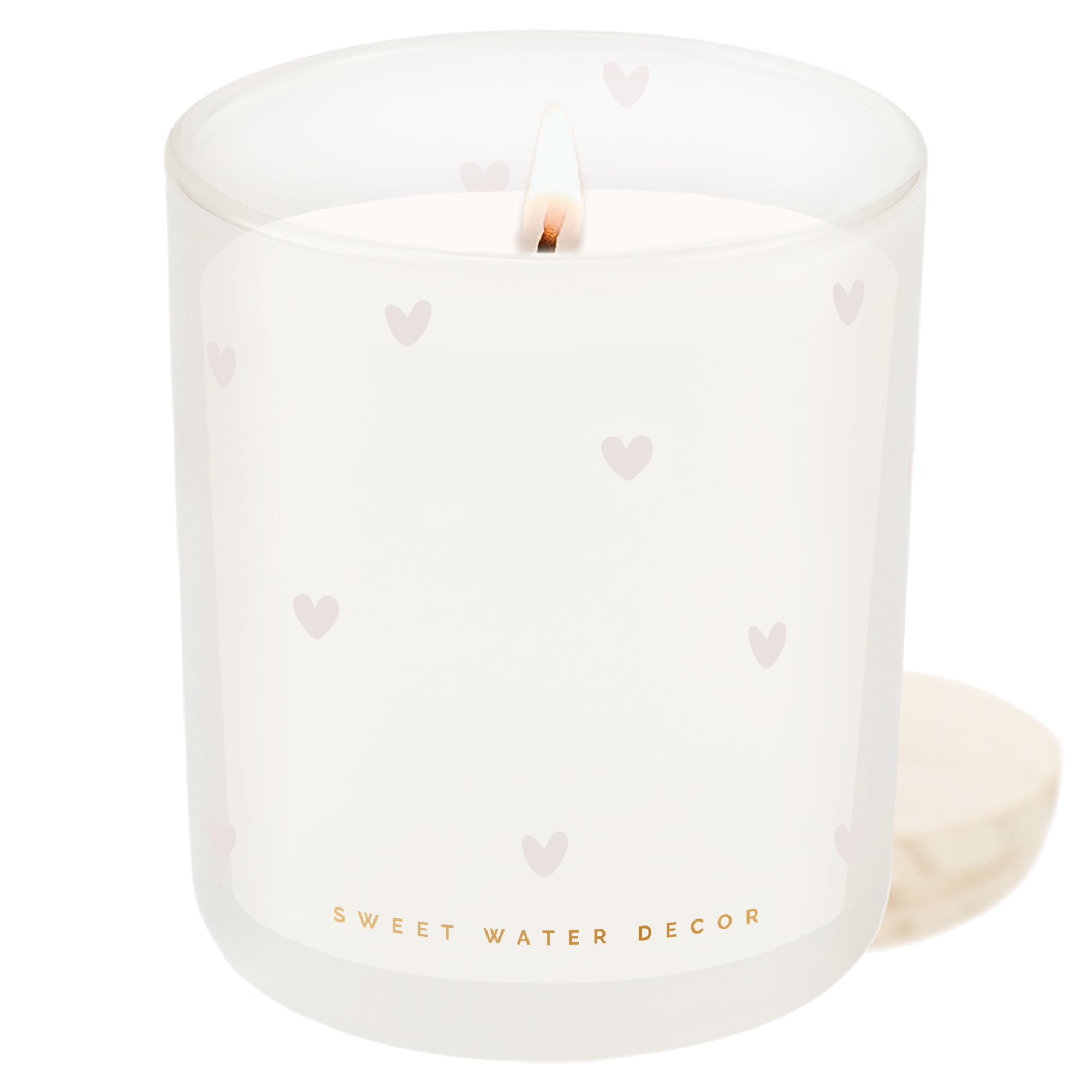All Over Hearts Soy Candle - Tinted Glass Jar - 12 oz