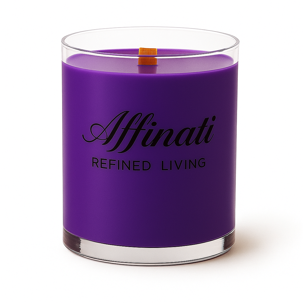 Amethyst Grove Wooden Wick Candle – Luxury 10 oz Soy Blend | Affinati