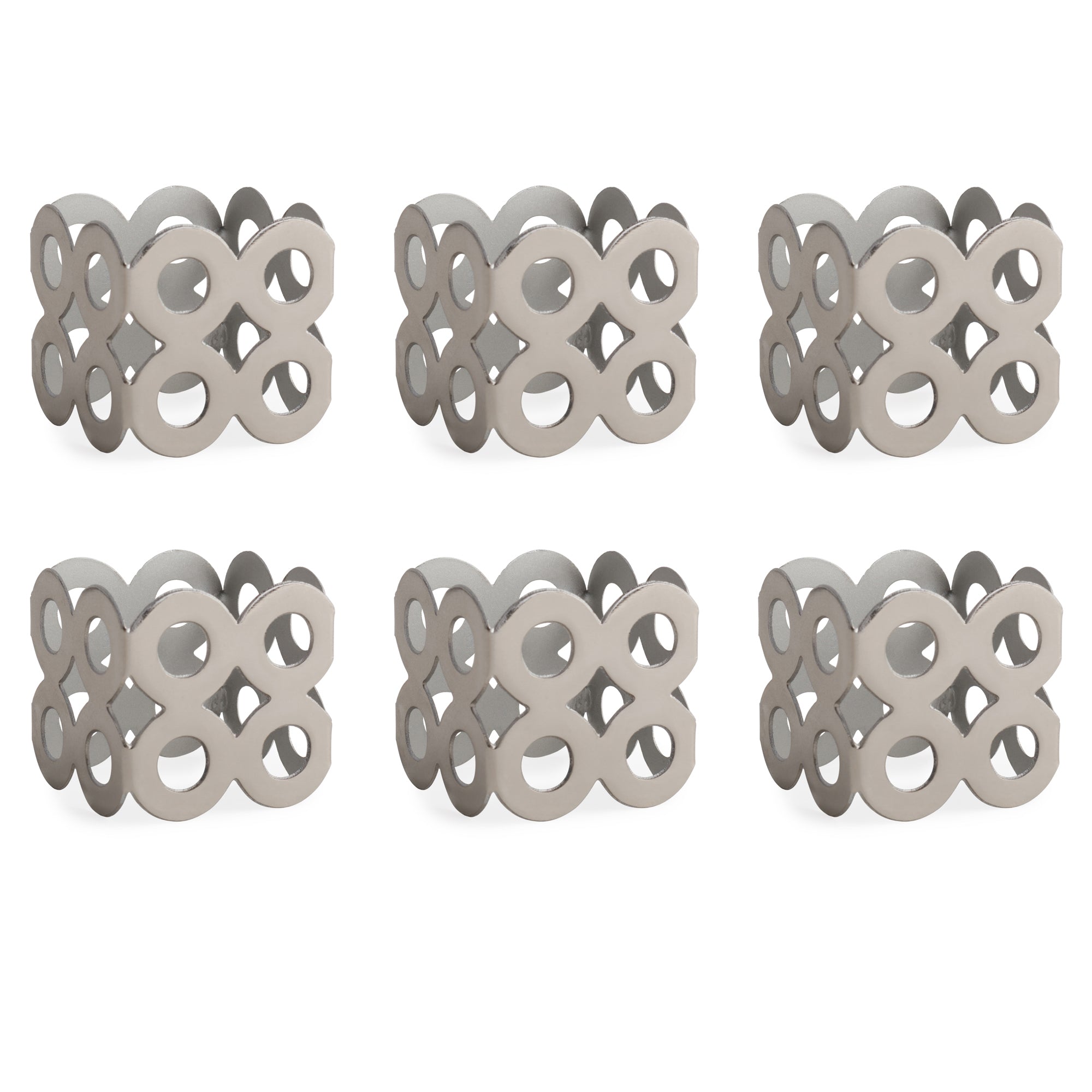 Dii Silver Square Die Cut Napkin Ring (Set Of 6)