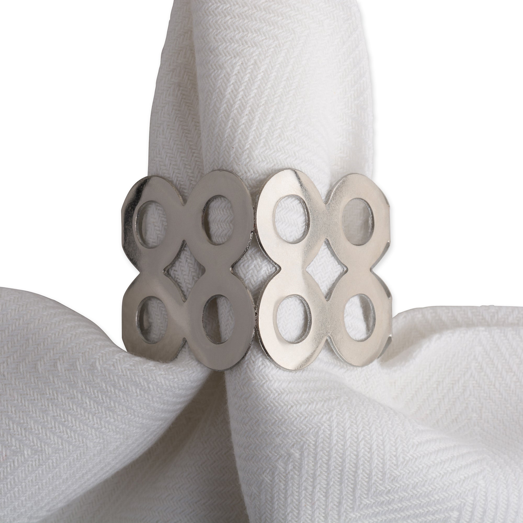 DII Silver Square Die Cut Napkin Ring (Set of 6)