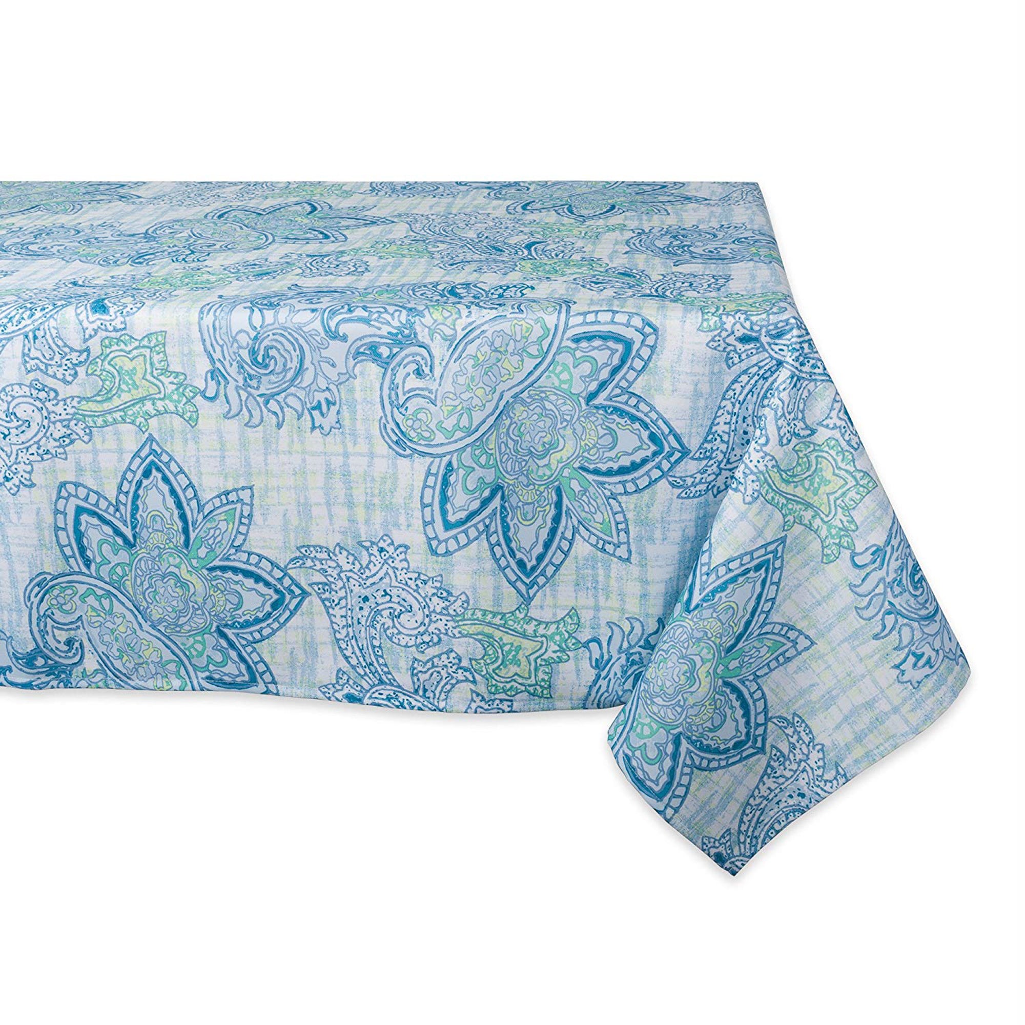 Dii Blue Watercolor Paisley Print Outdoor Tablecloth