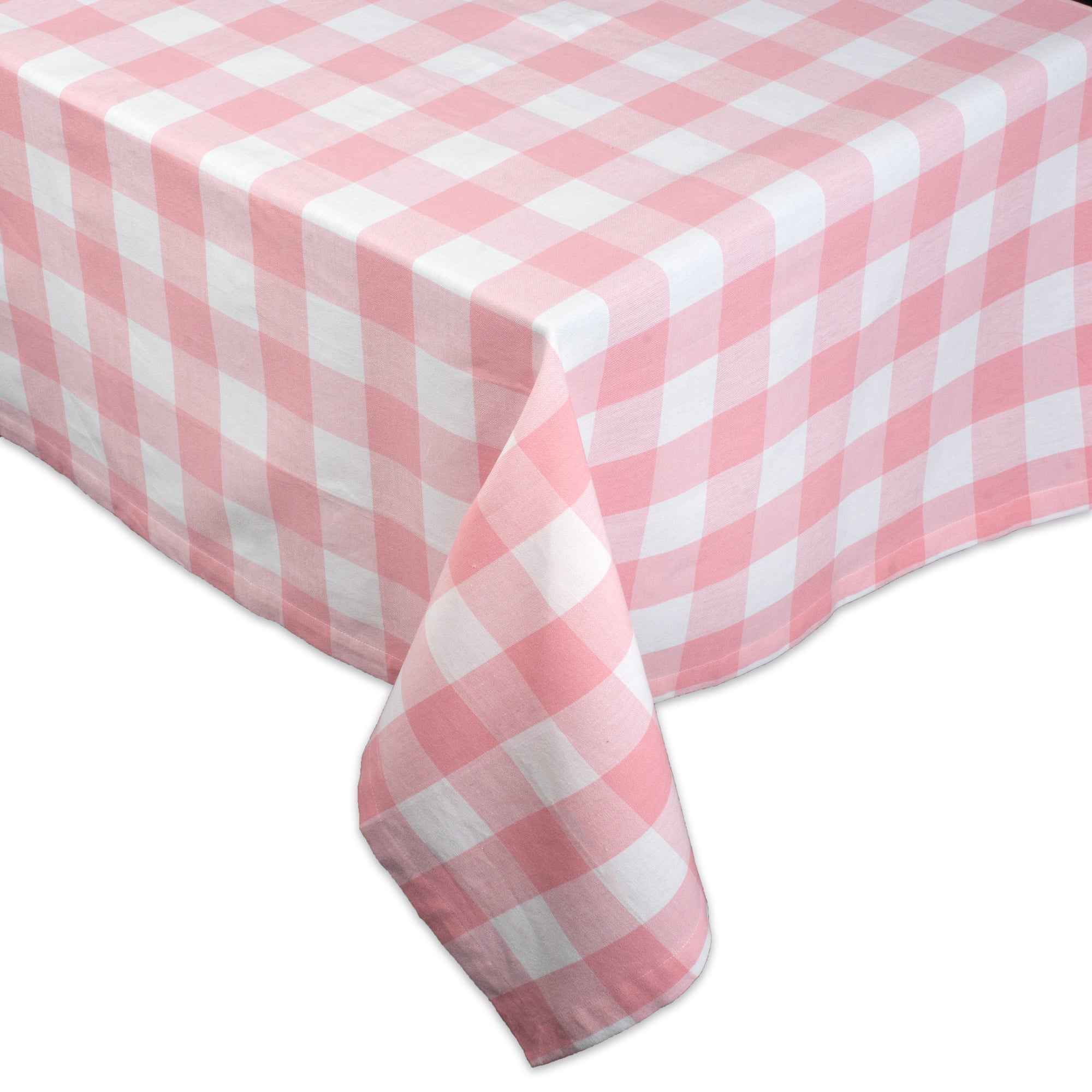 DII Pink Buffalo Check Tablecloth