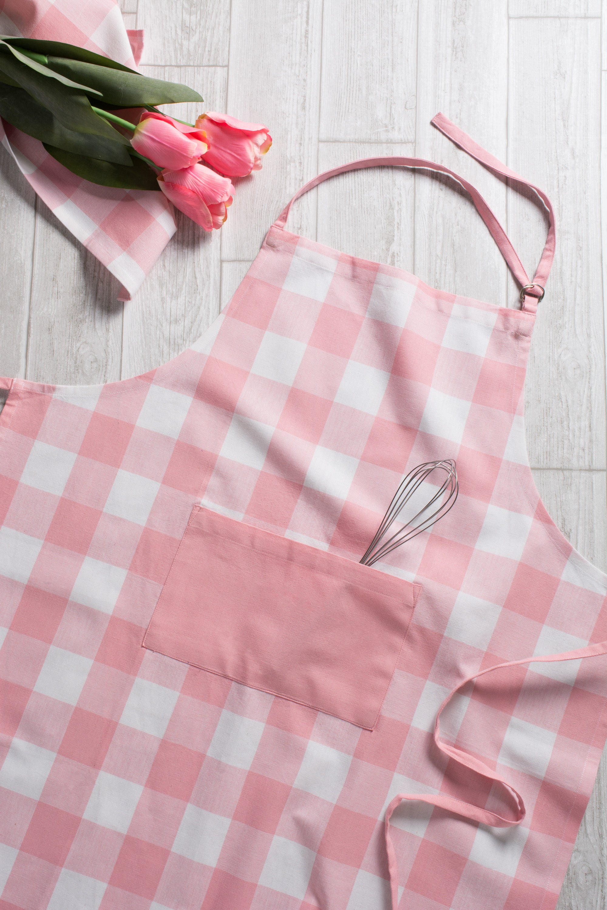 Dii Pink Buffalo Check Chef Apron