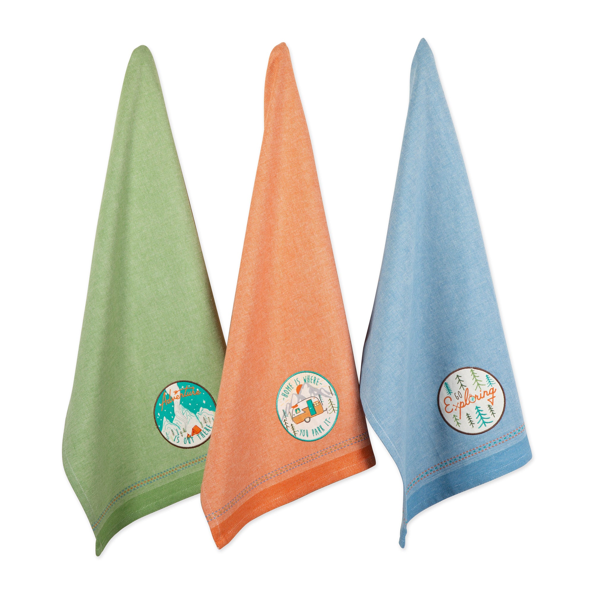 Dii Assorted Go Exploring Dishtowel (Set Of 3)