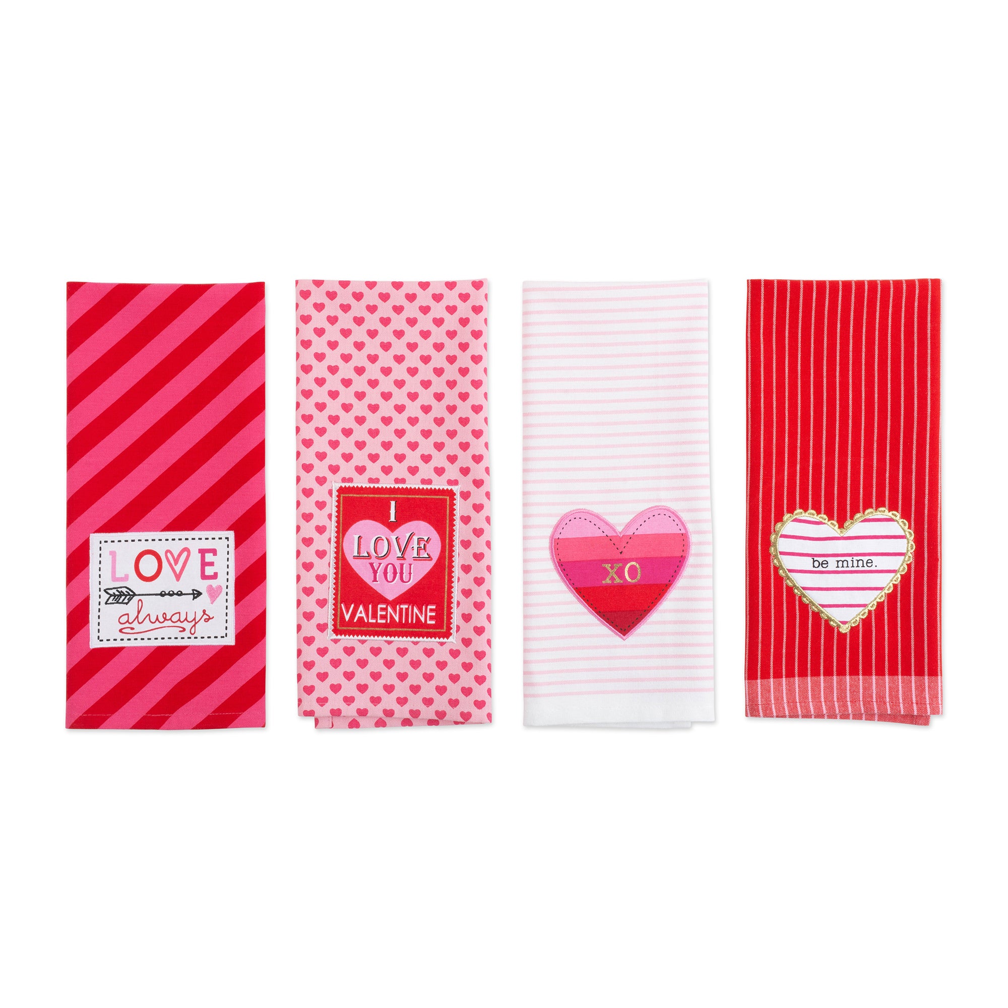 DII Assorted Valentines Embellished Dishtowel (Set of 4)