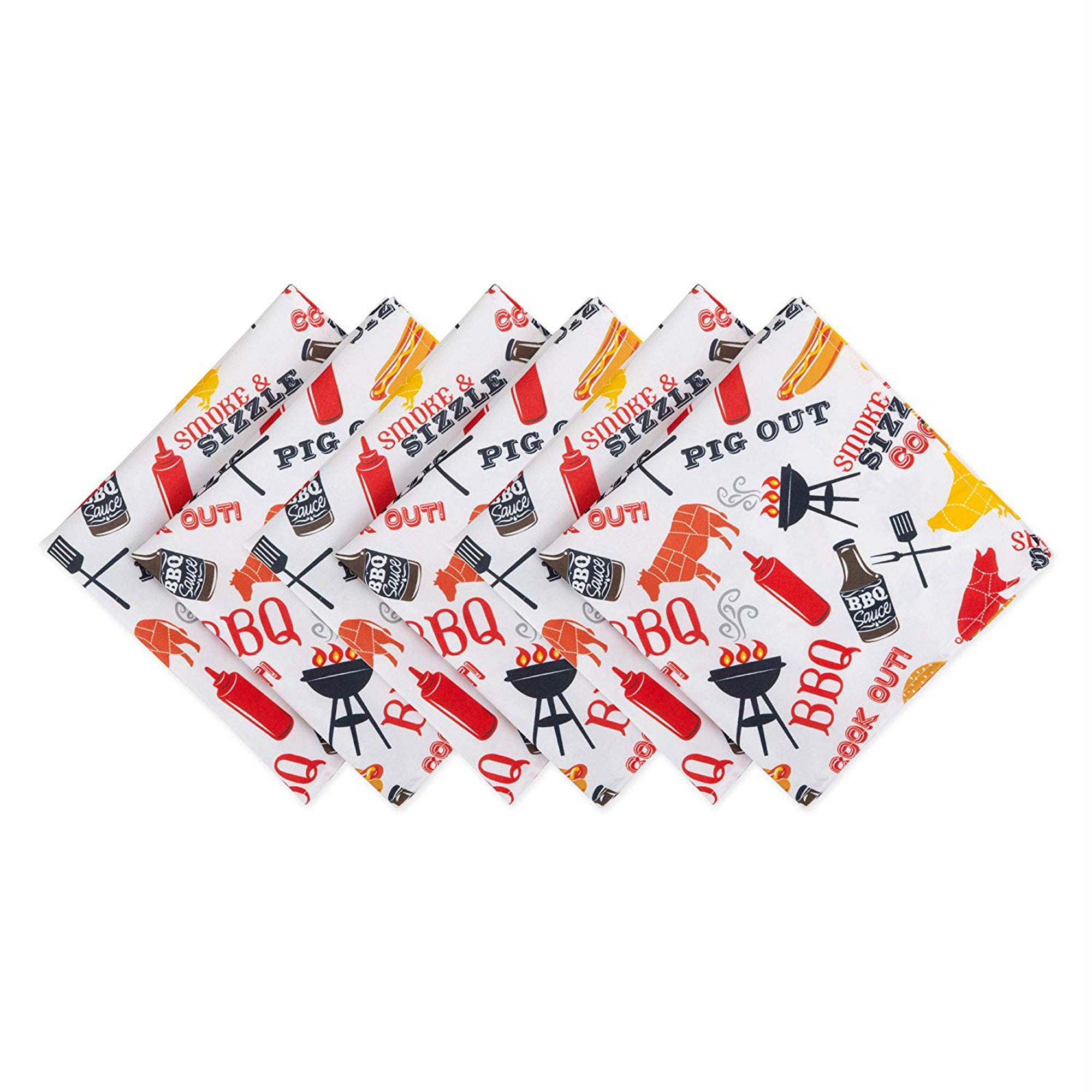 Dii Bbq Fun Print Outdoor Napkin (Set Of 6)