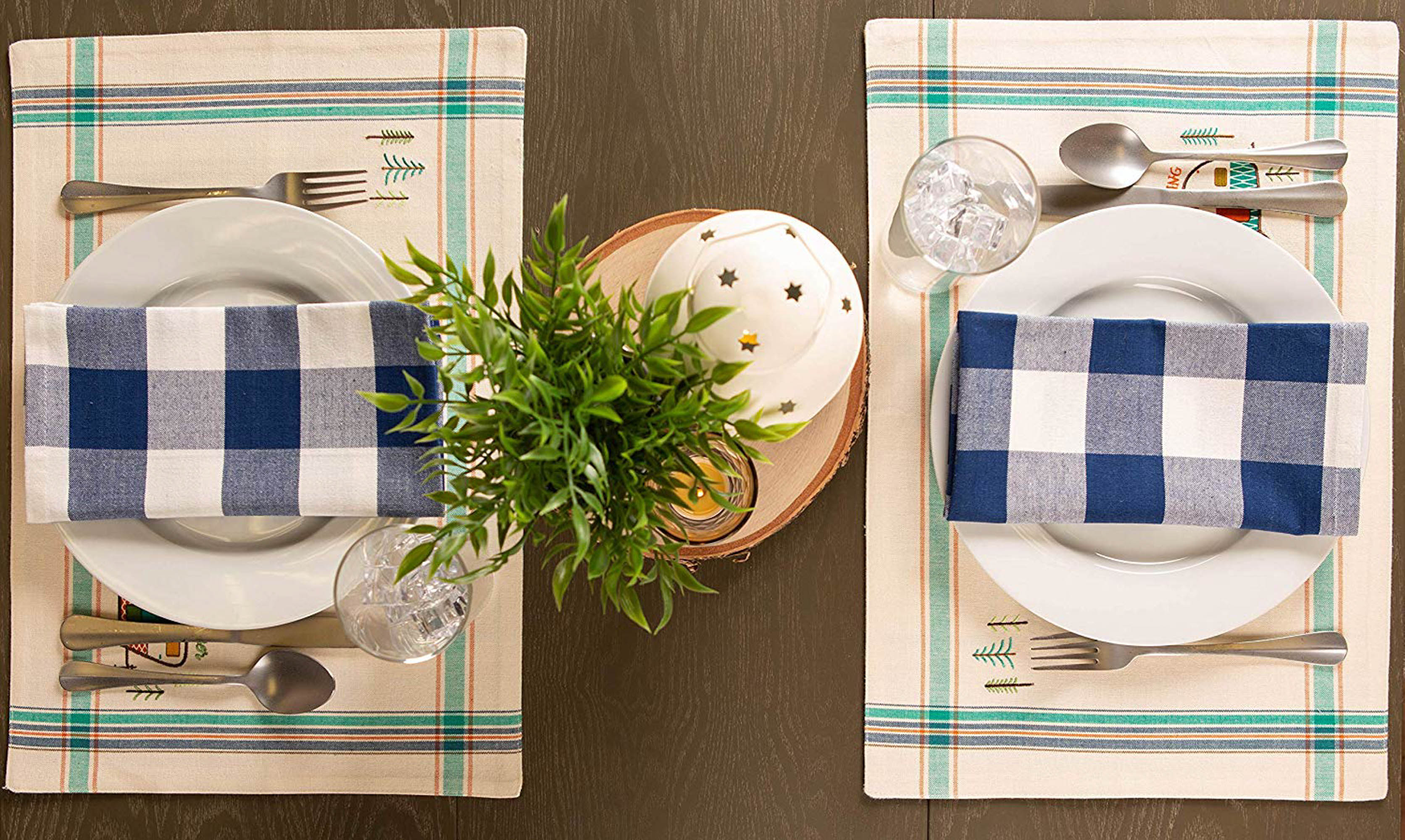 Dii Assorted Camper Embellished Placemat (Set Of 4)