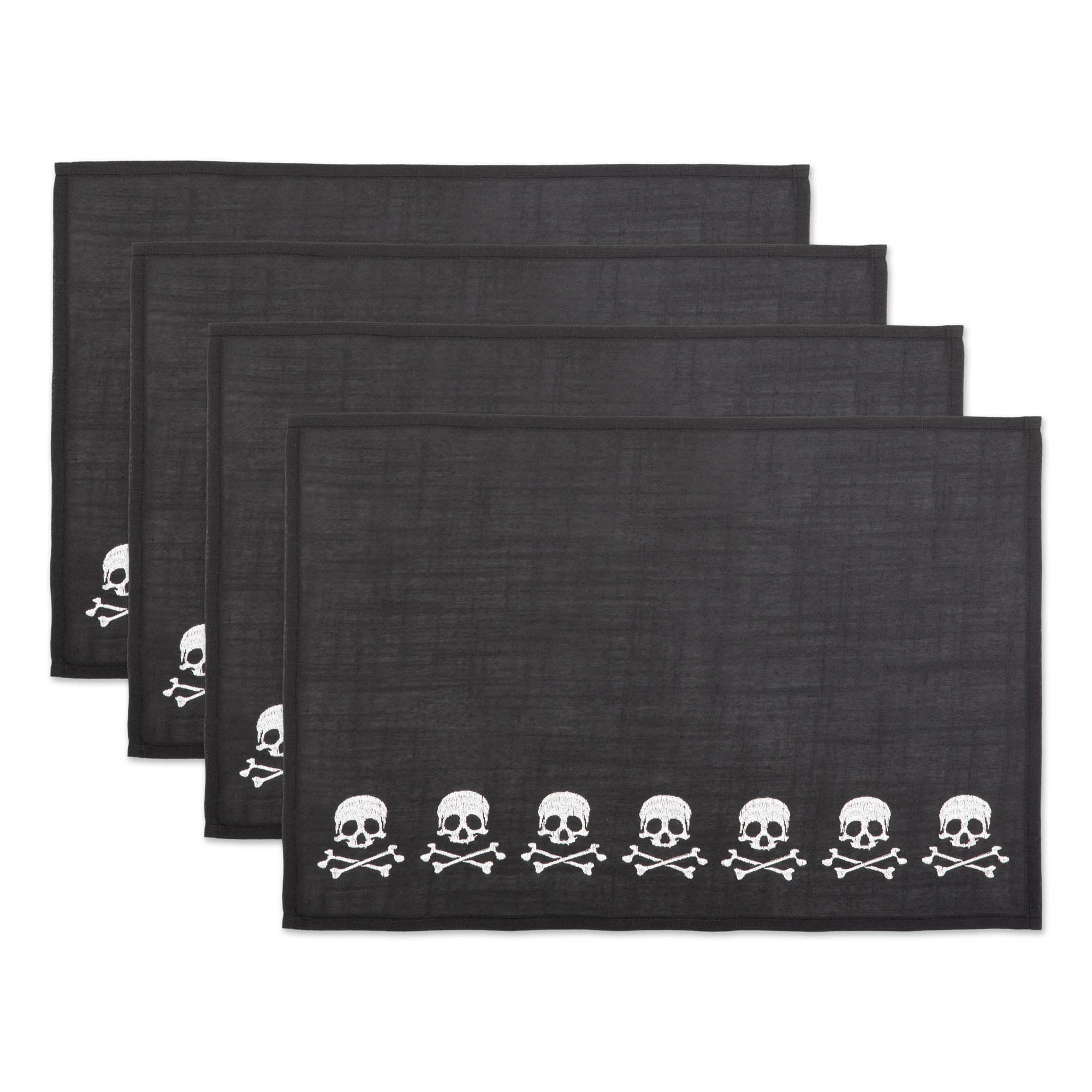 Dii Skulls Embroidered Placemat (Set Of 4)
