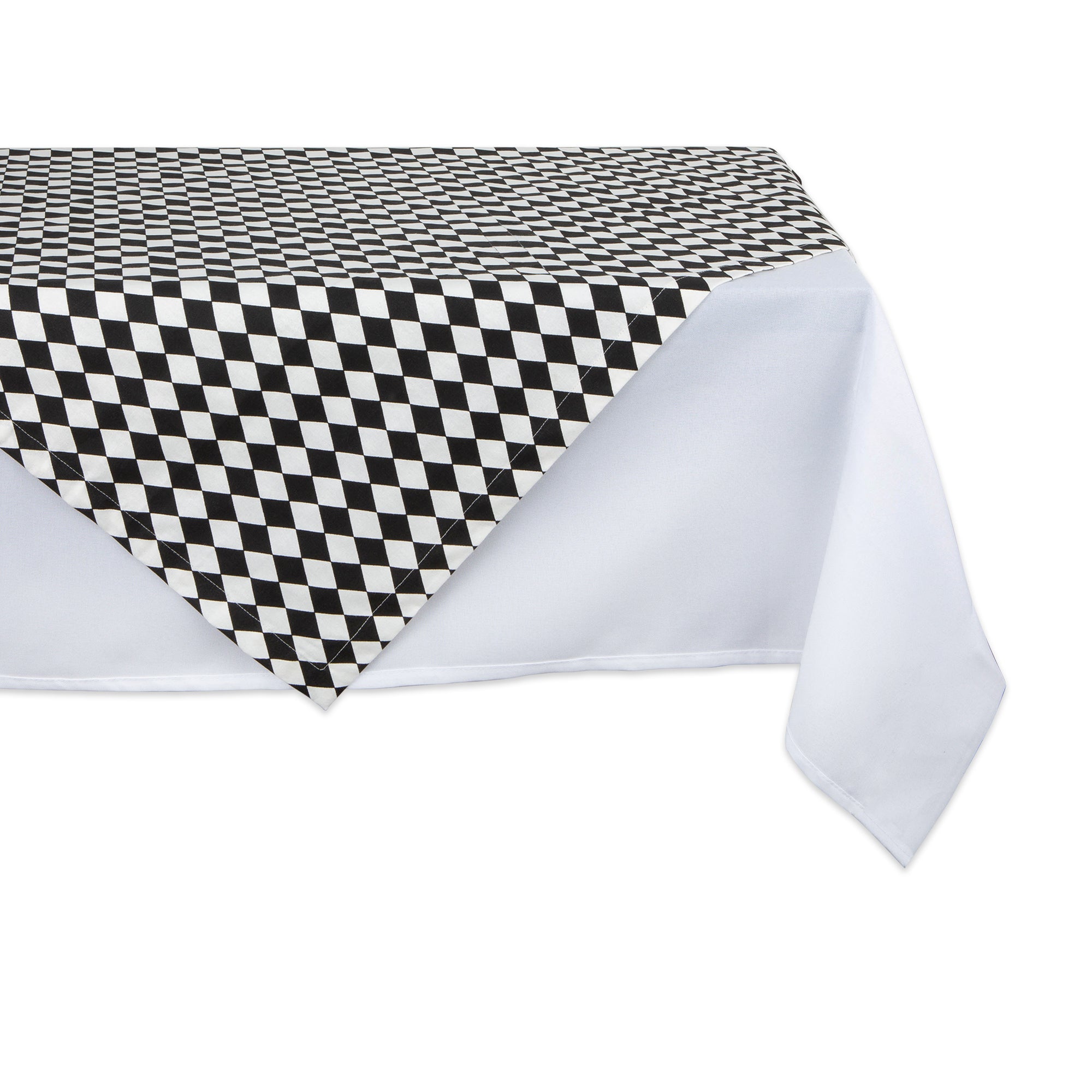 Dii Black And Cream Harlequin Print Table Topper