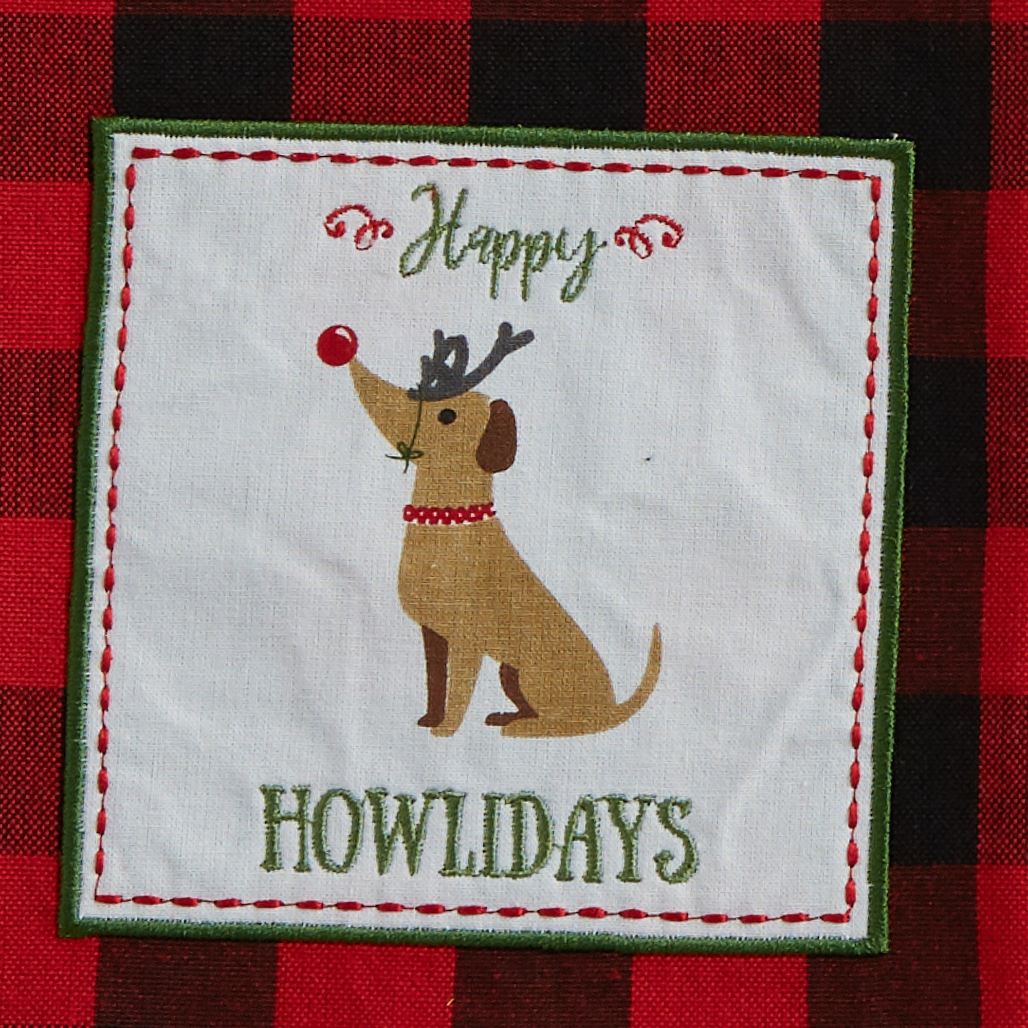 Dii Christmas Puppy  Embellished Dishtowel Set/3
