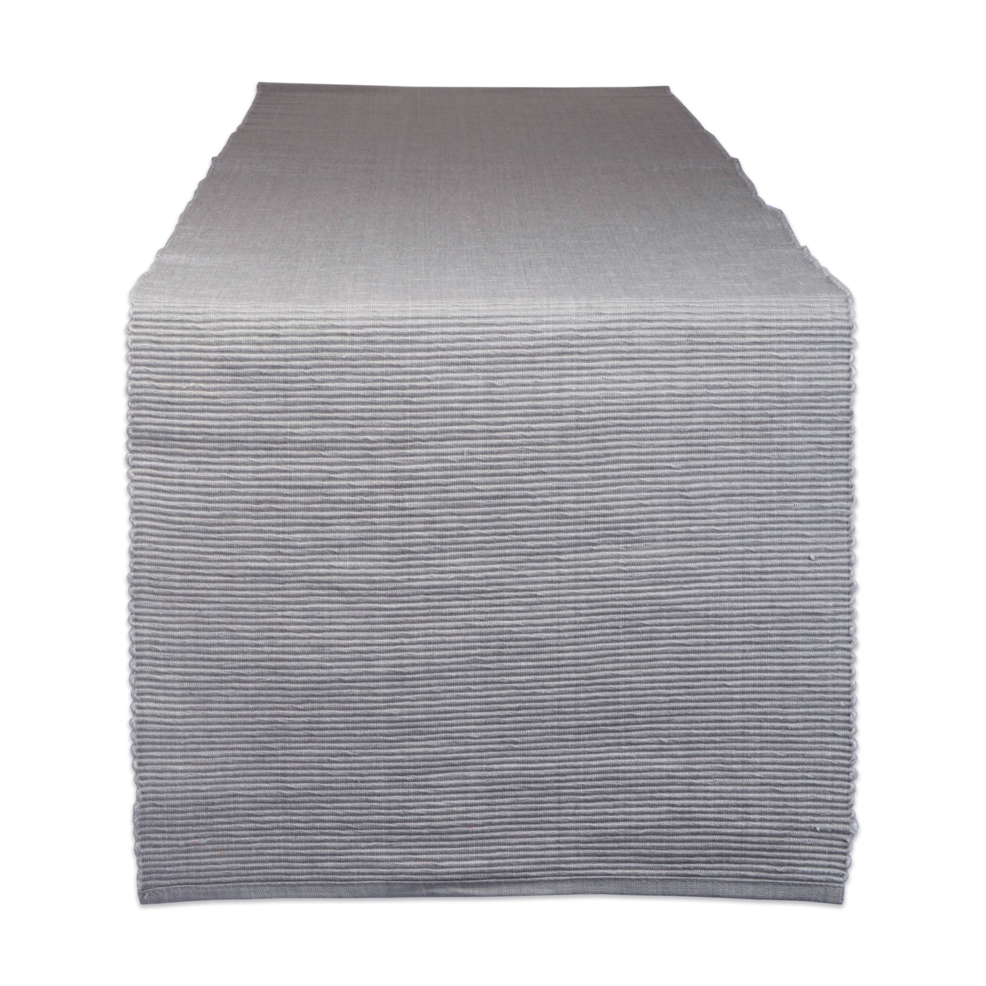 Dii Dove Gray Ribbed Table Runner 13X72