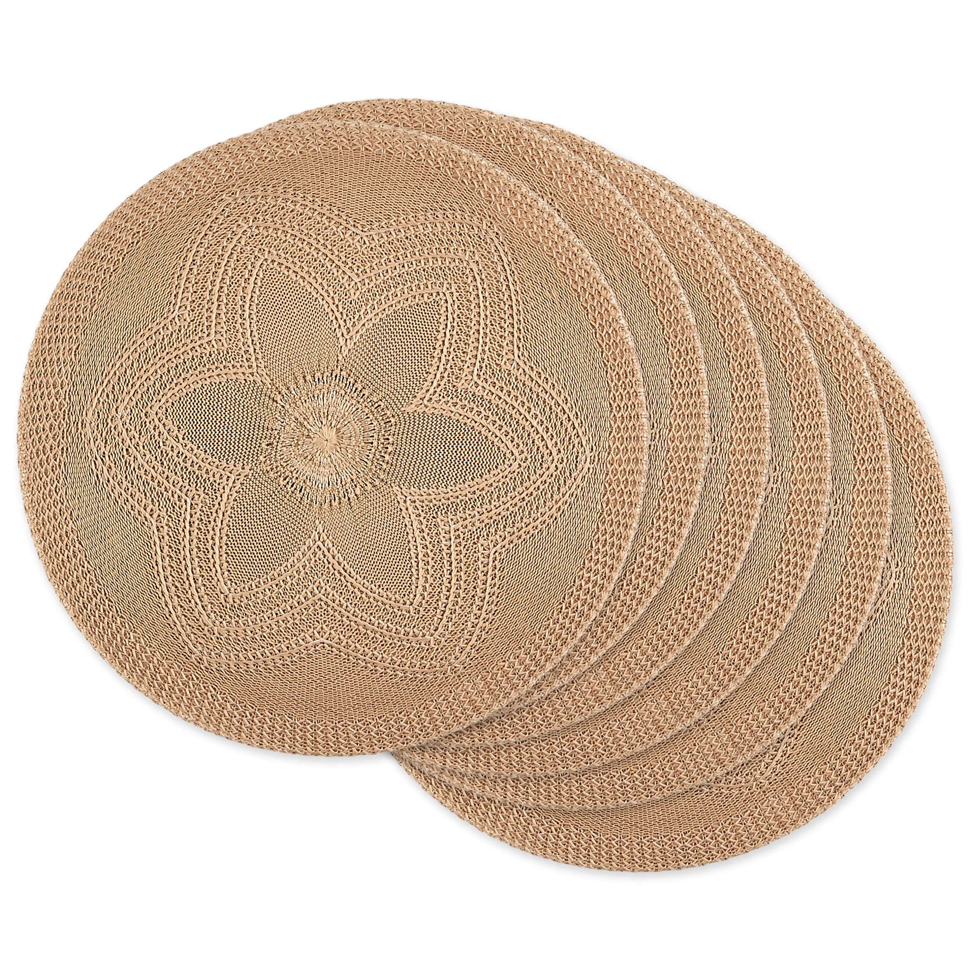 Dii Stone Floral Woven Round Placemat Set/6