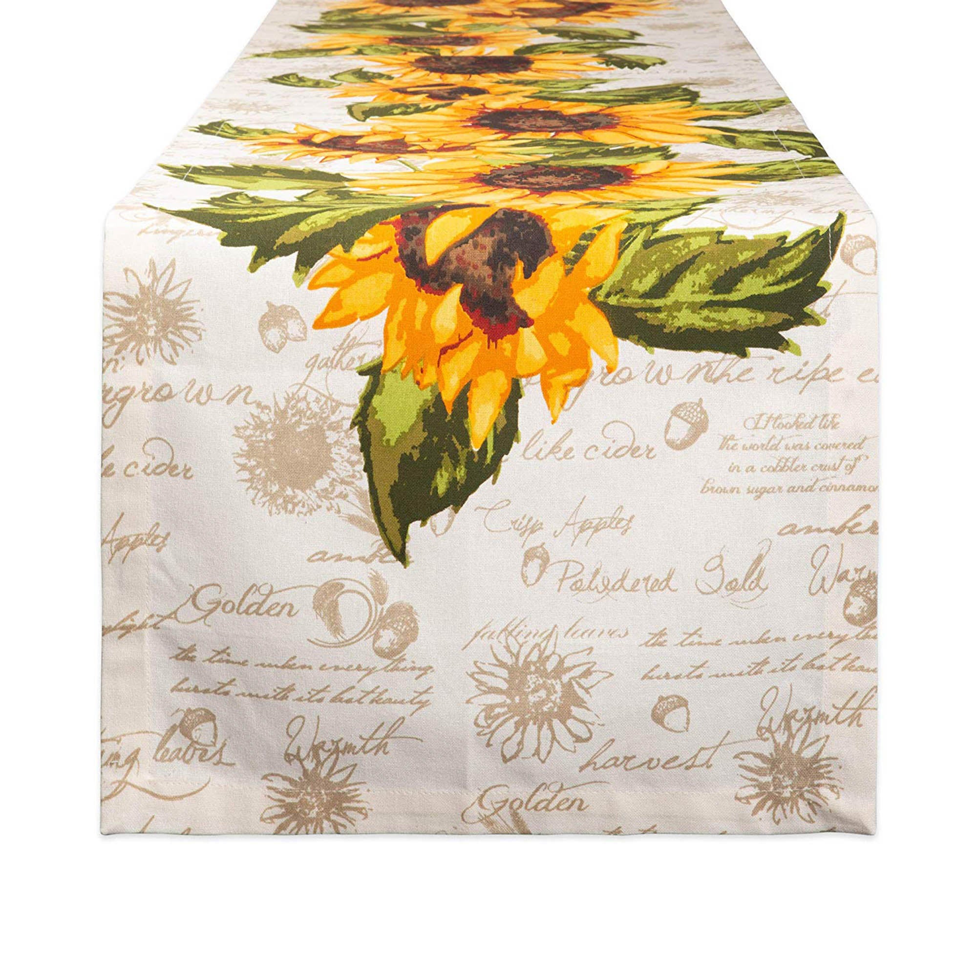 Dii Rustic Sunflowers Printed Table Runner 14X108