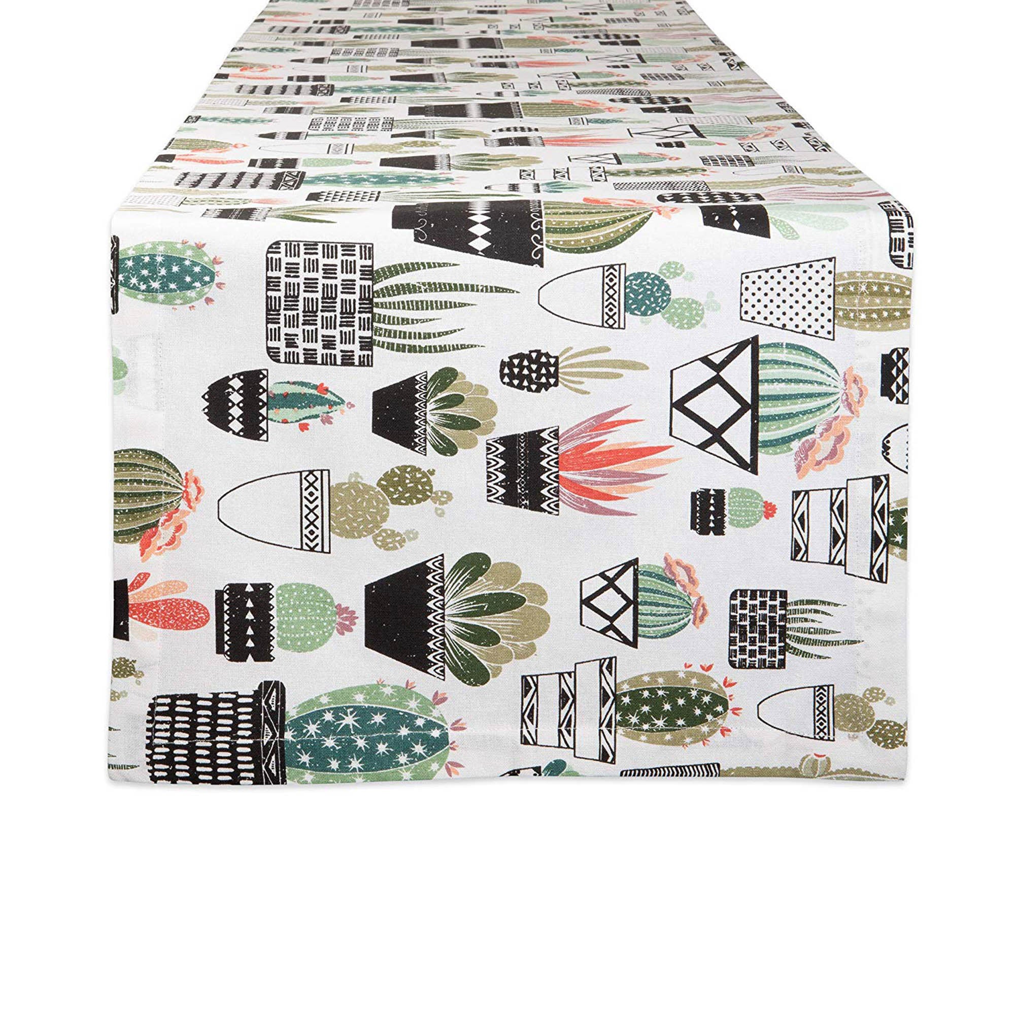 Dii Urban Oasis Cactus Print Table Runner 14X108
