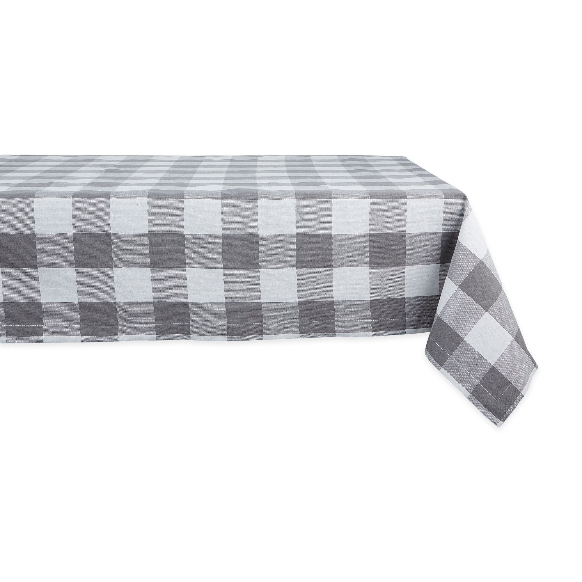 DII Gray & White Buffalo Check Tablecloth 60x84