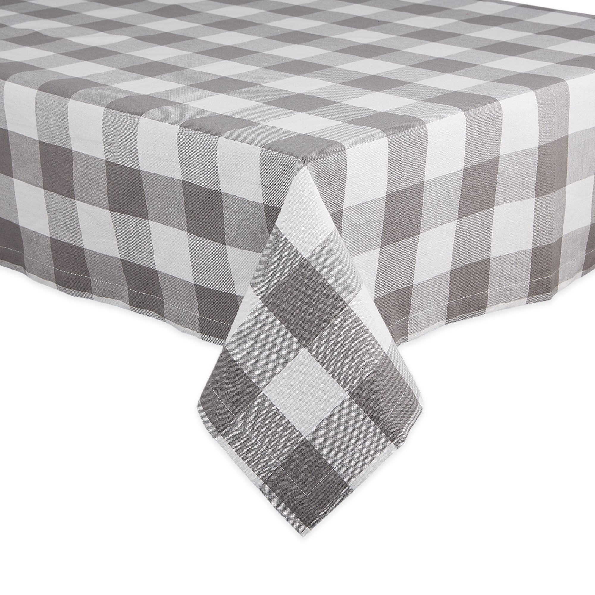 DII Gray & White Buffalo Check Tablecloth 60x120