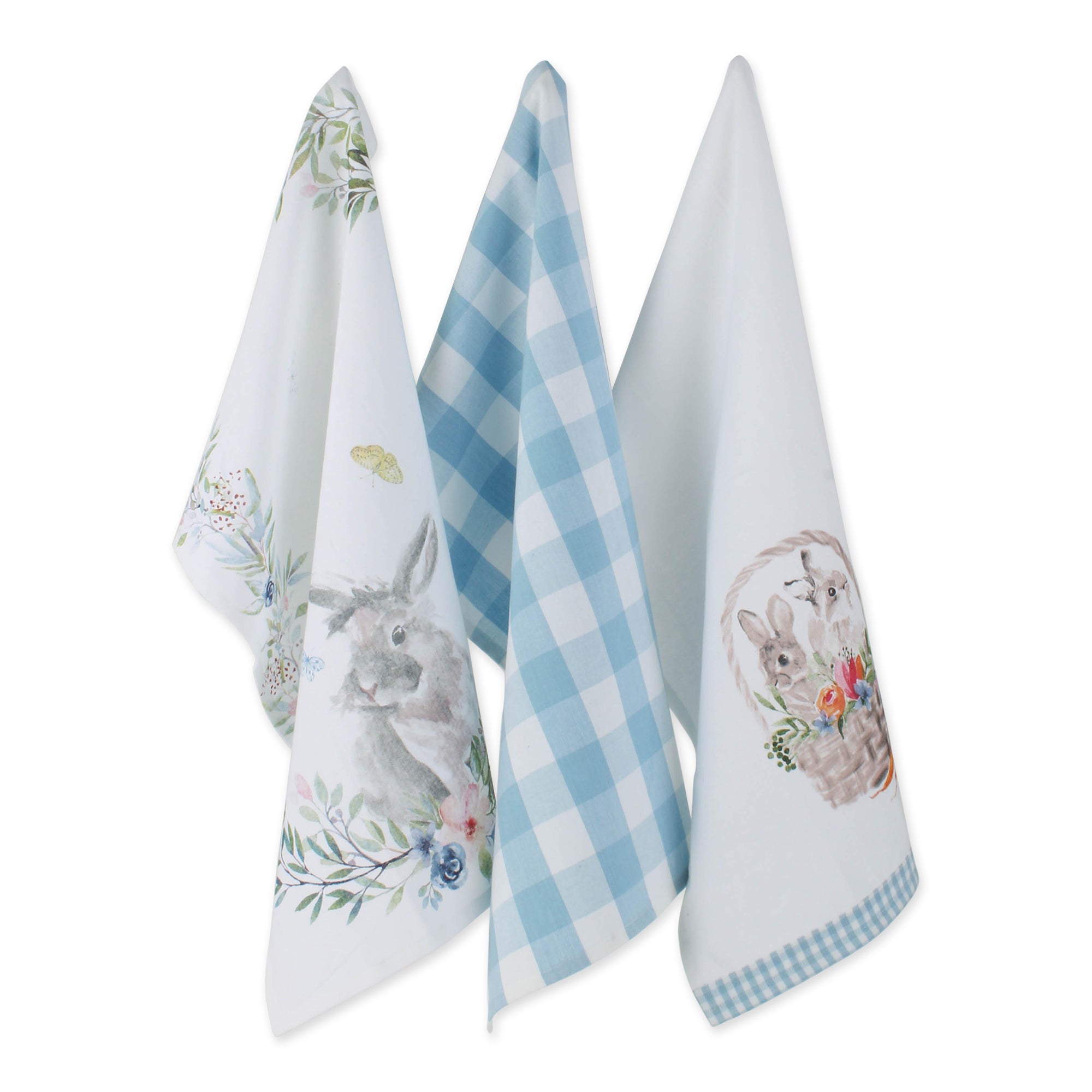 Dii Flower Garden Kitchen Textiles, 18X28'', Floral Bunnies, 3 Pieces