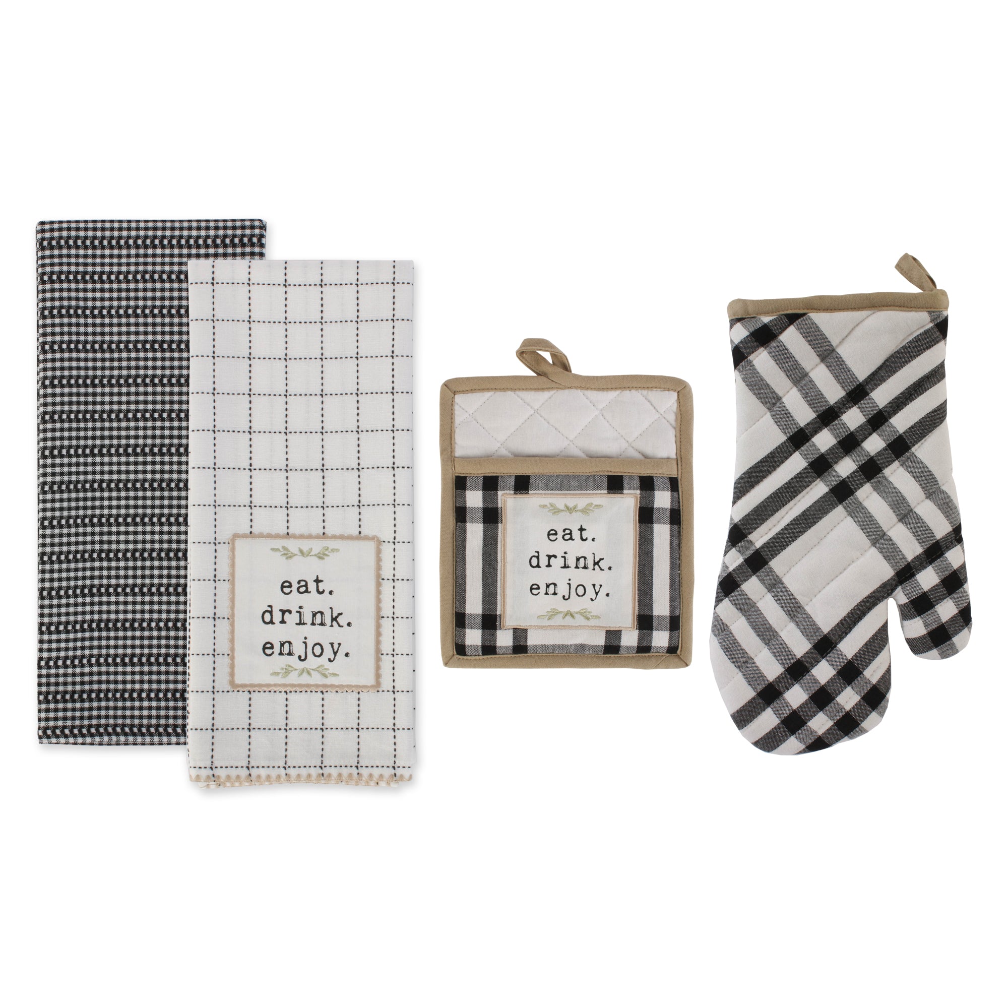 Dii Home Sweet Farmhouse Kitchen Textiles, Home Sweet Farmhouse, 4 Pieces