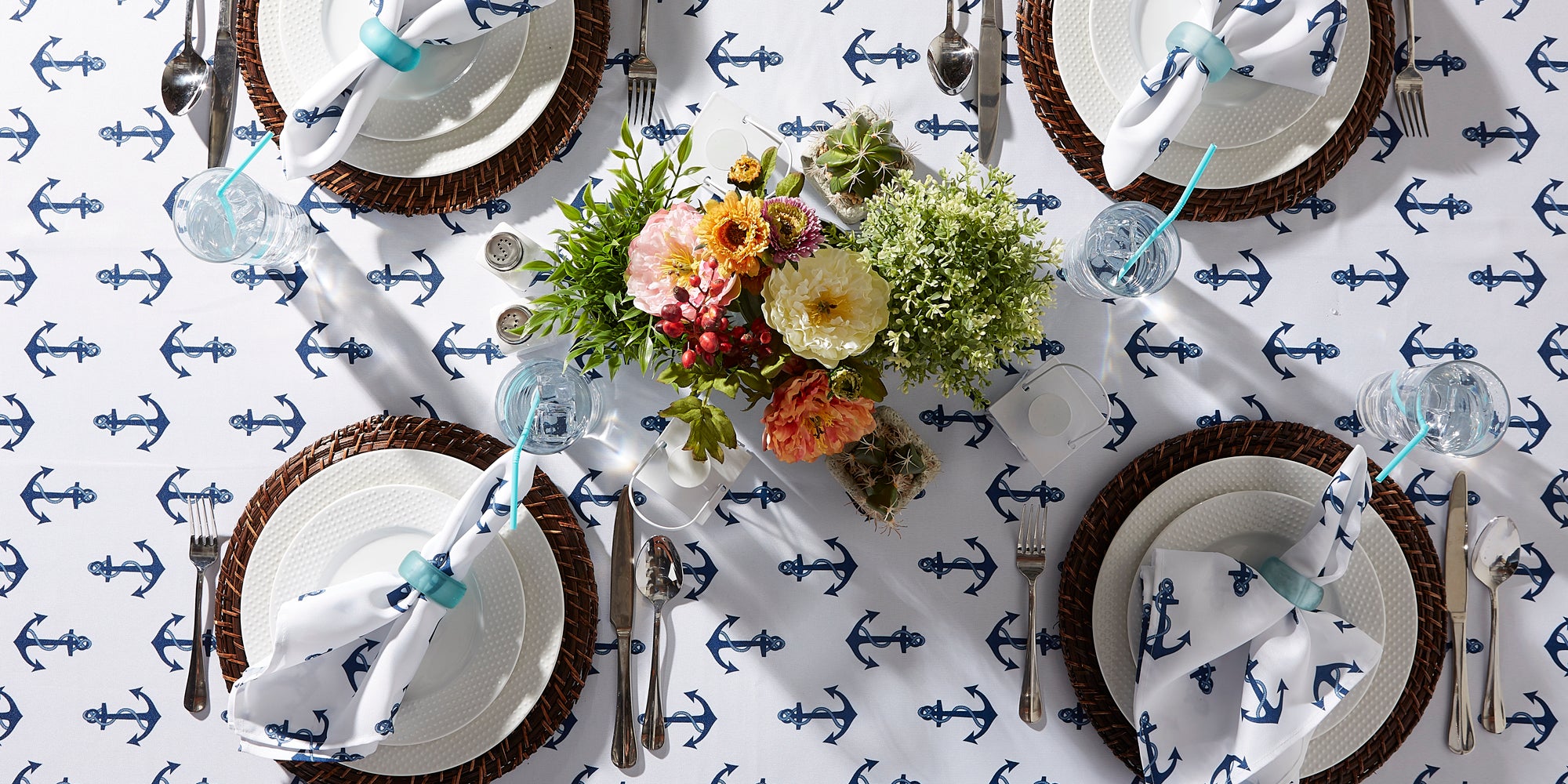 Dii Anchors Print Outdoor Tablecloth 60X84