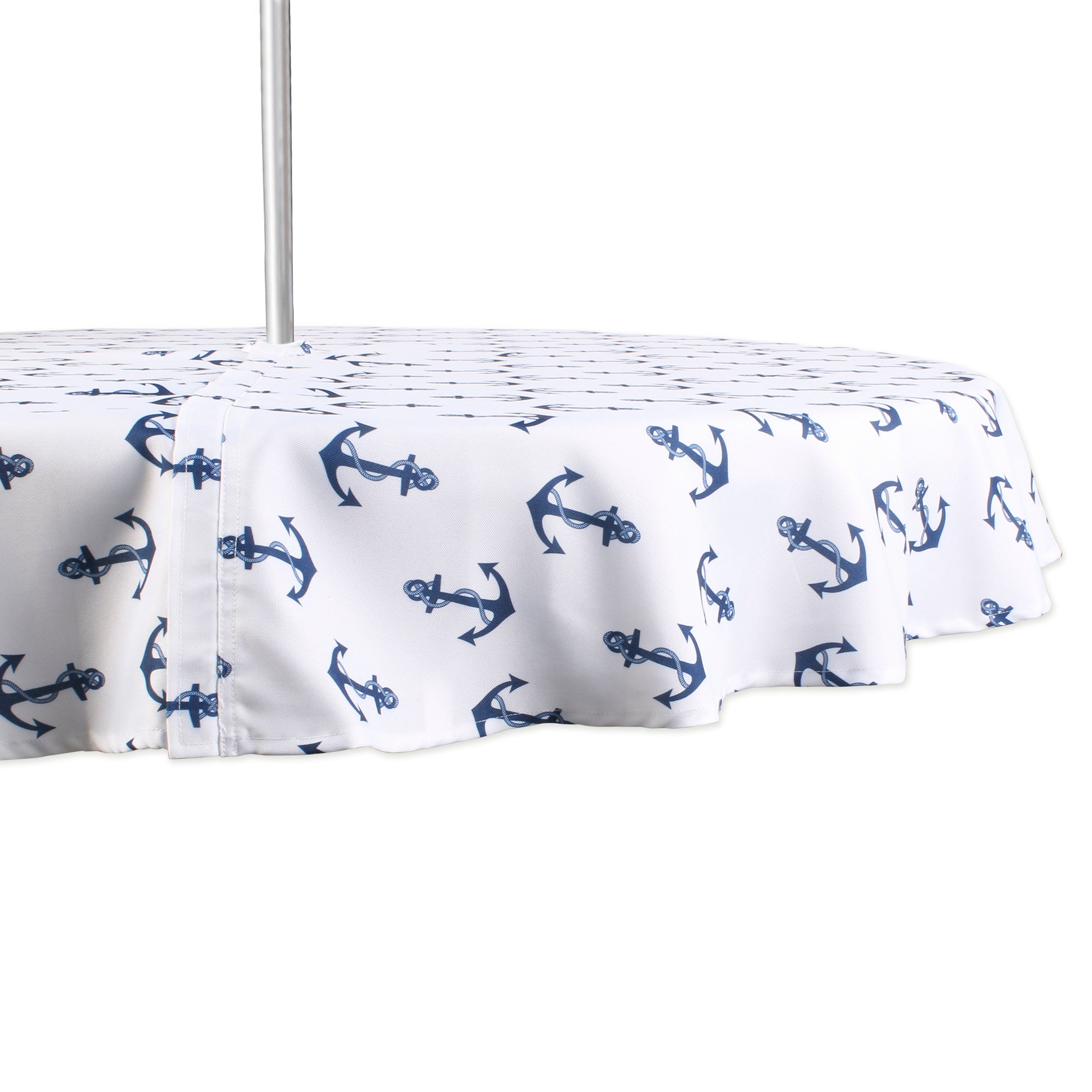 Dii Anchors Print Outdoor Tablecloth With Zipper 60 Round
