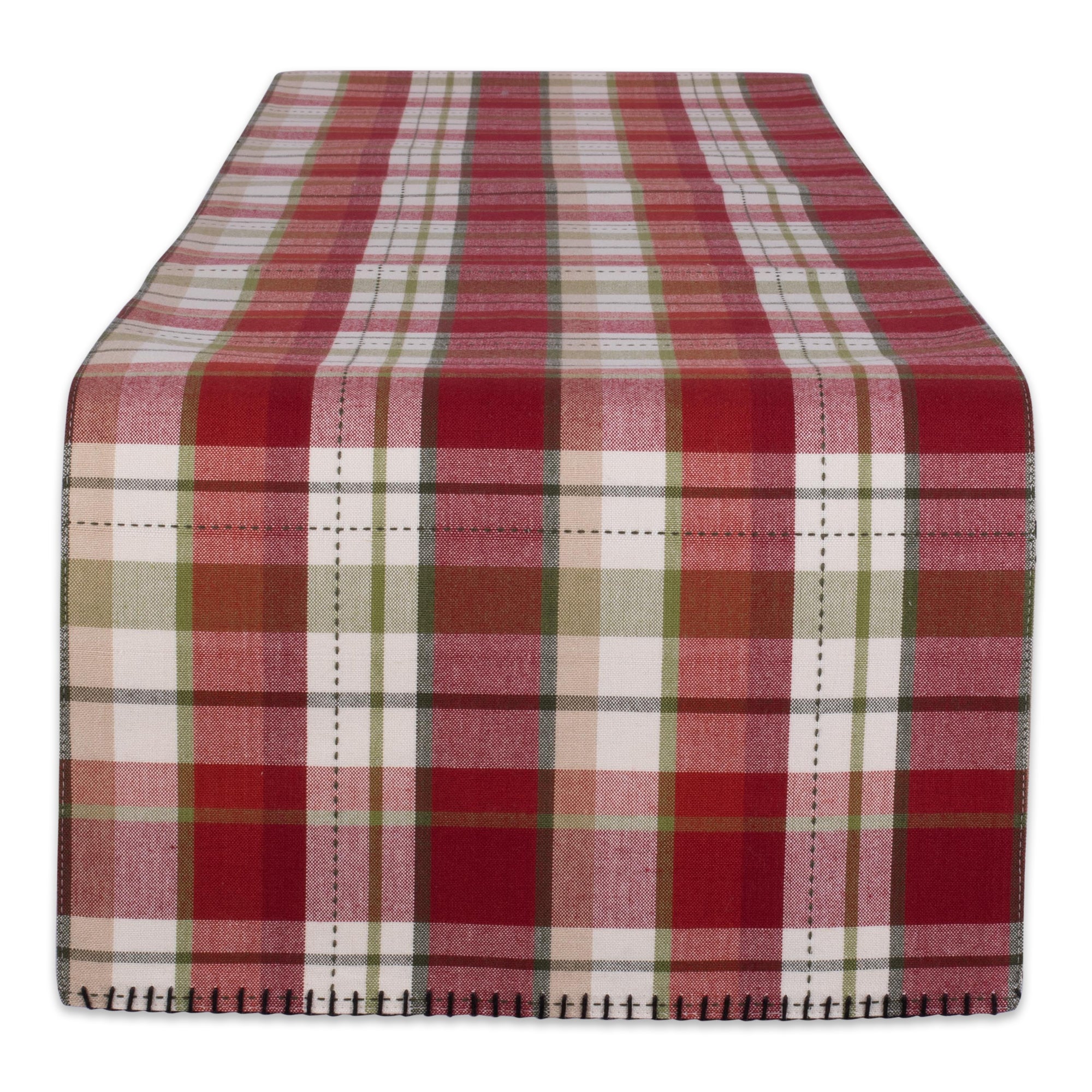 DII Mountain Trail Plaid Reversible Embellished Table Runner 14x108