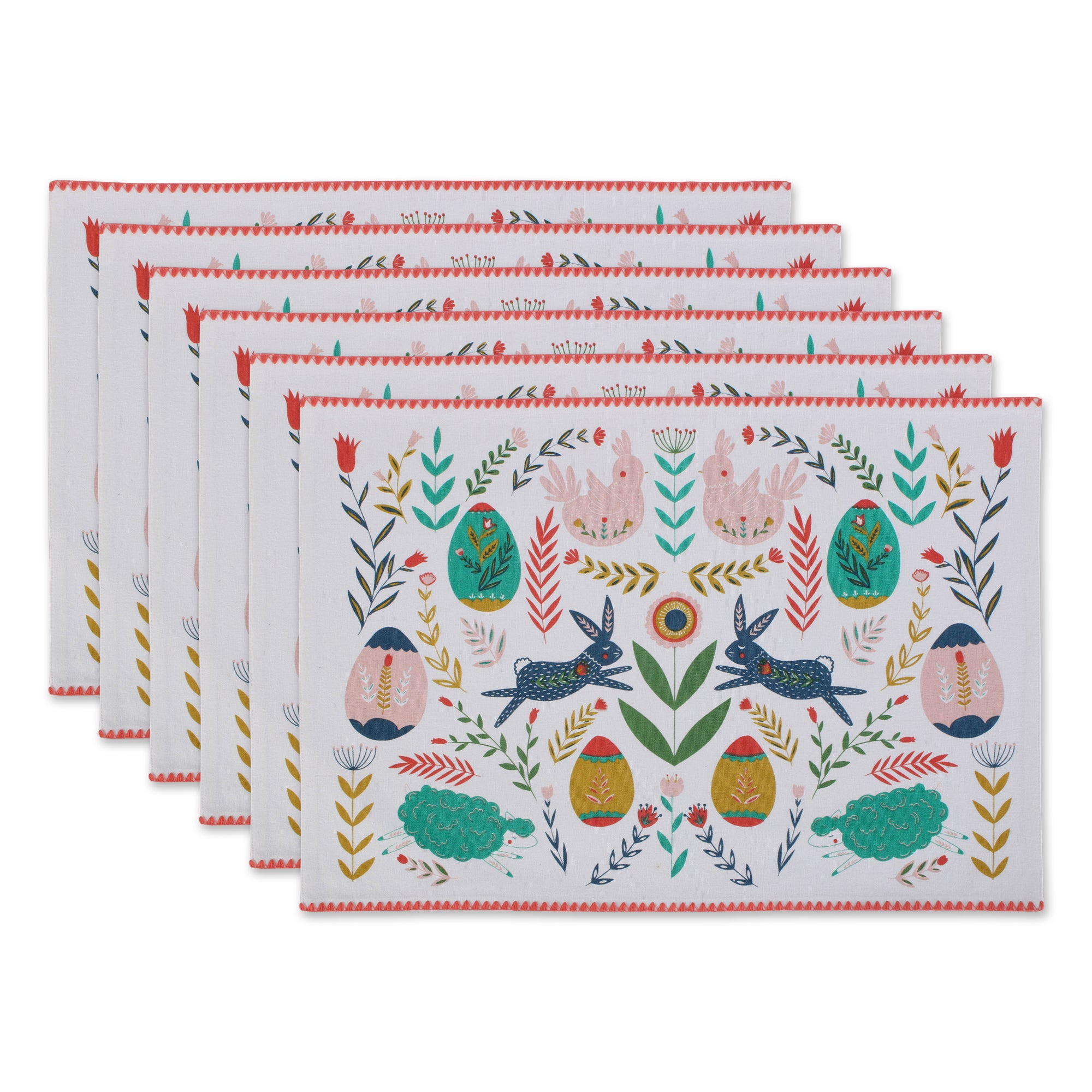 Dii Easter Folk Garden Kitchen Textiles, 13X19'', Easter Folk Garden, 6 Pieces