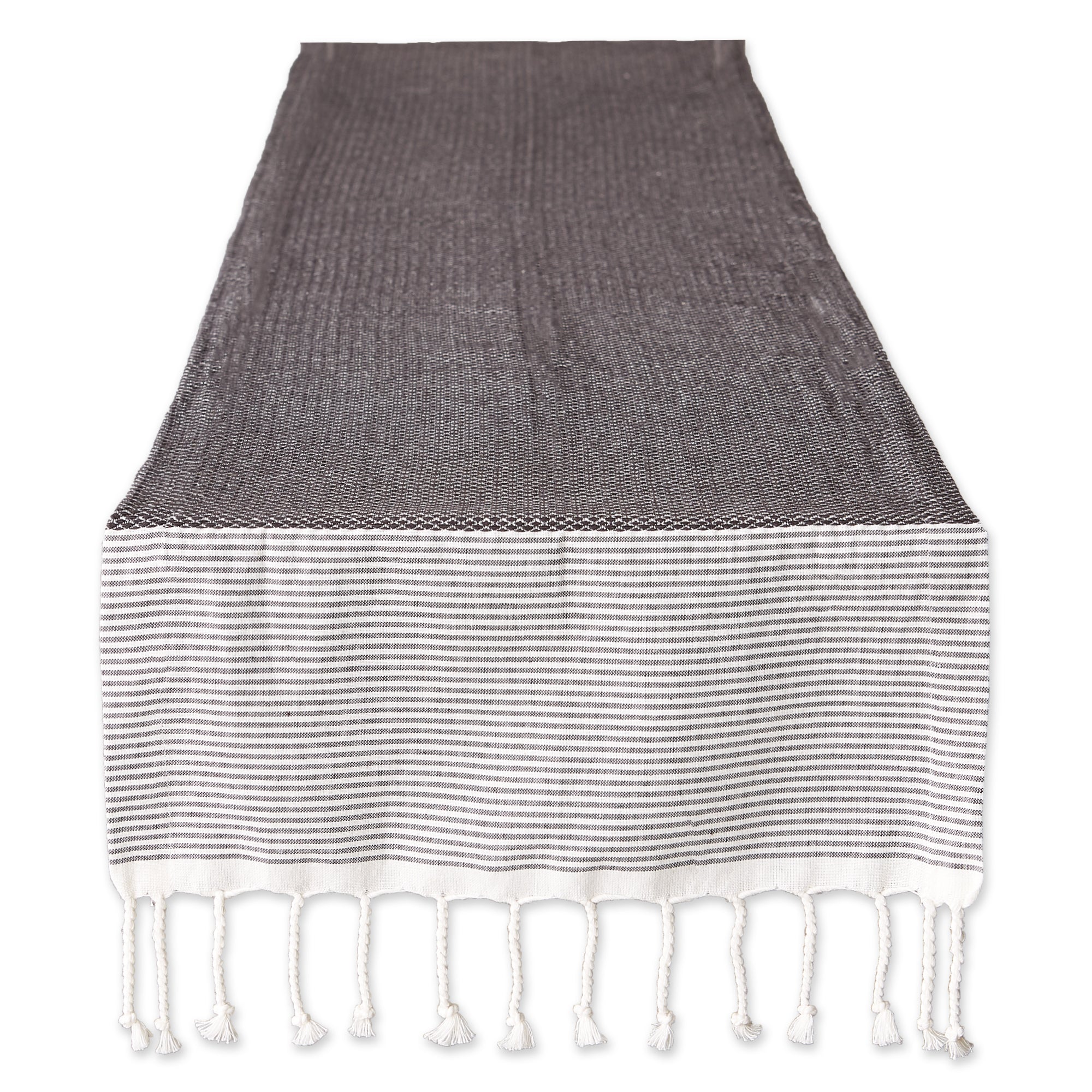 Dii Black Bordered Dobby Table Runner 15X108