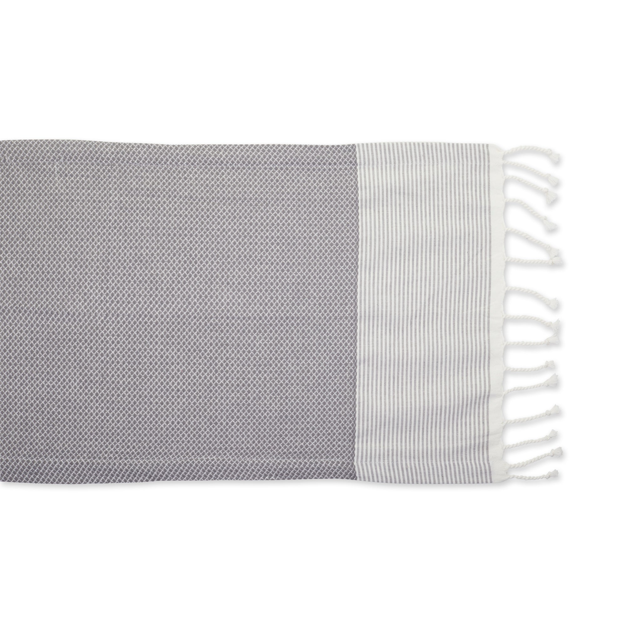 Dii Gray Bordered Dobby Table Runner 15X108