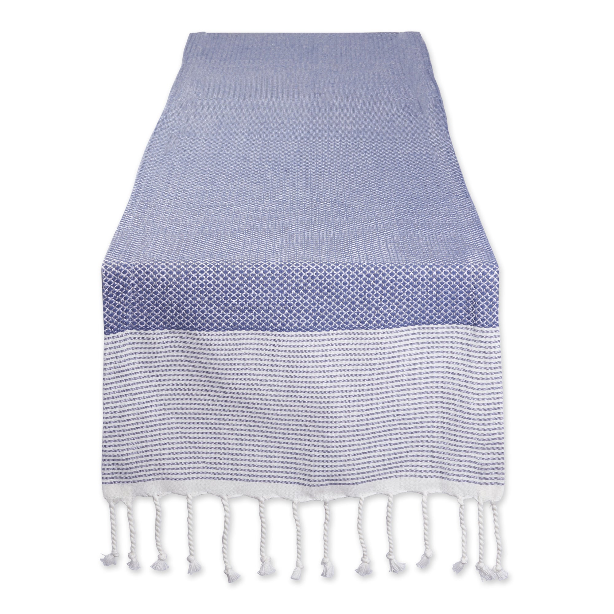 Dii French Blue Bordered Dobby Table Runner 15X108
