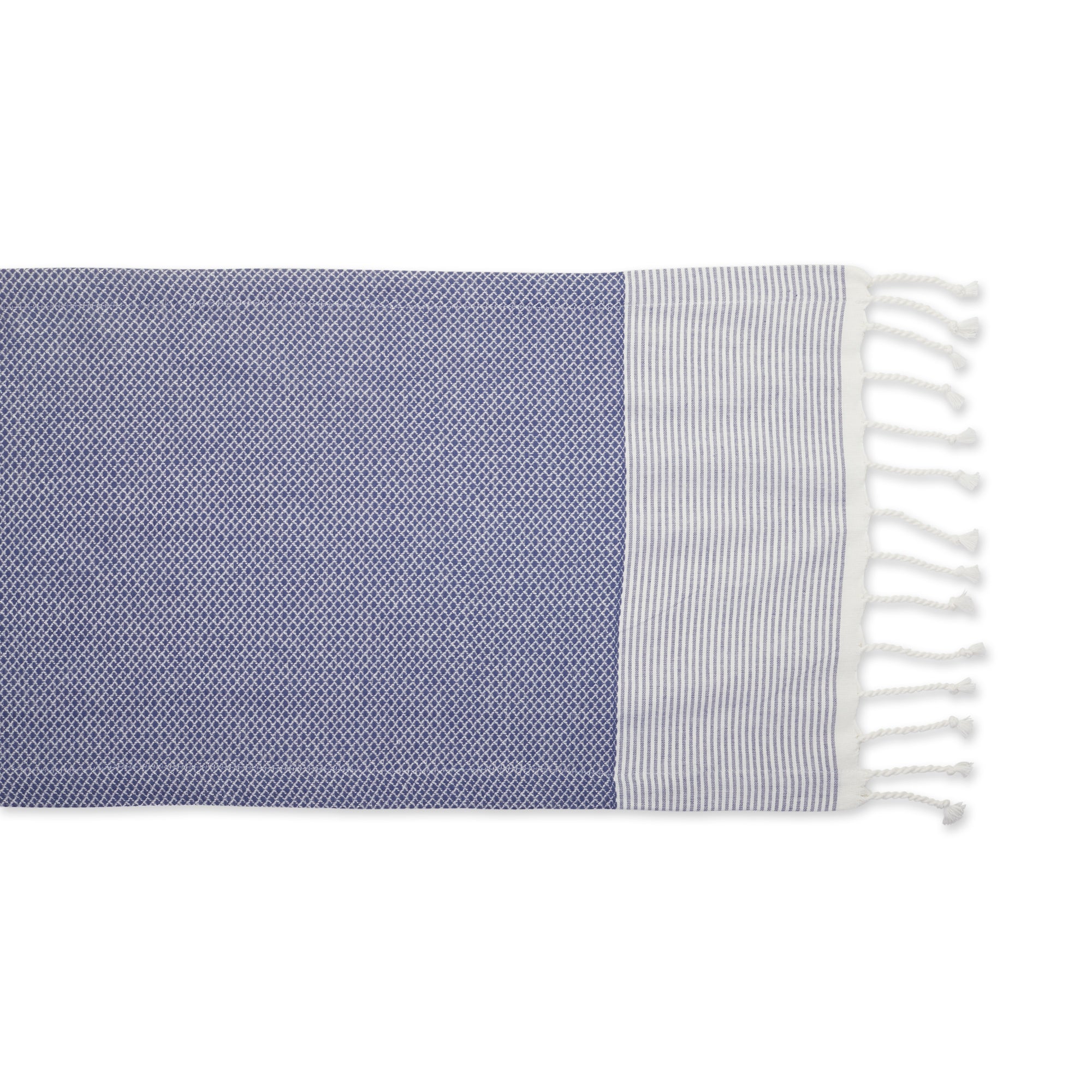 DII French Blue Bordered Dobby Table Runner 15x108