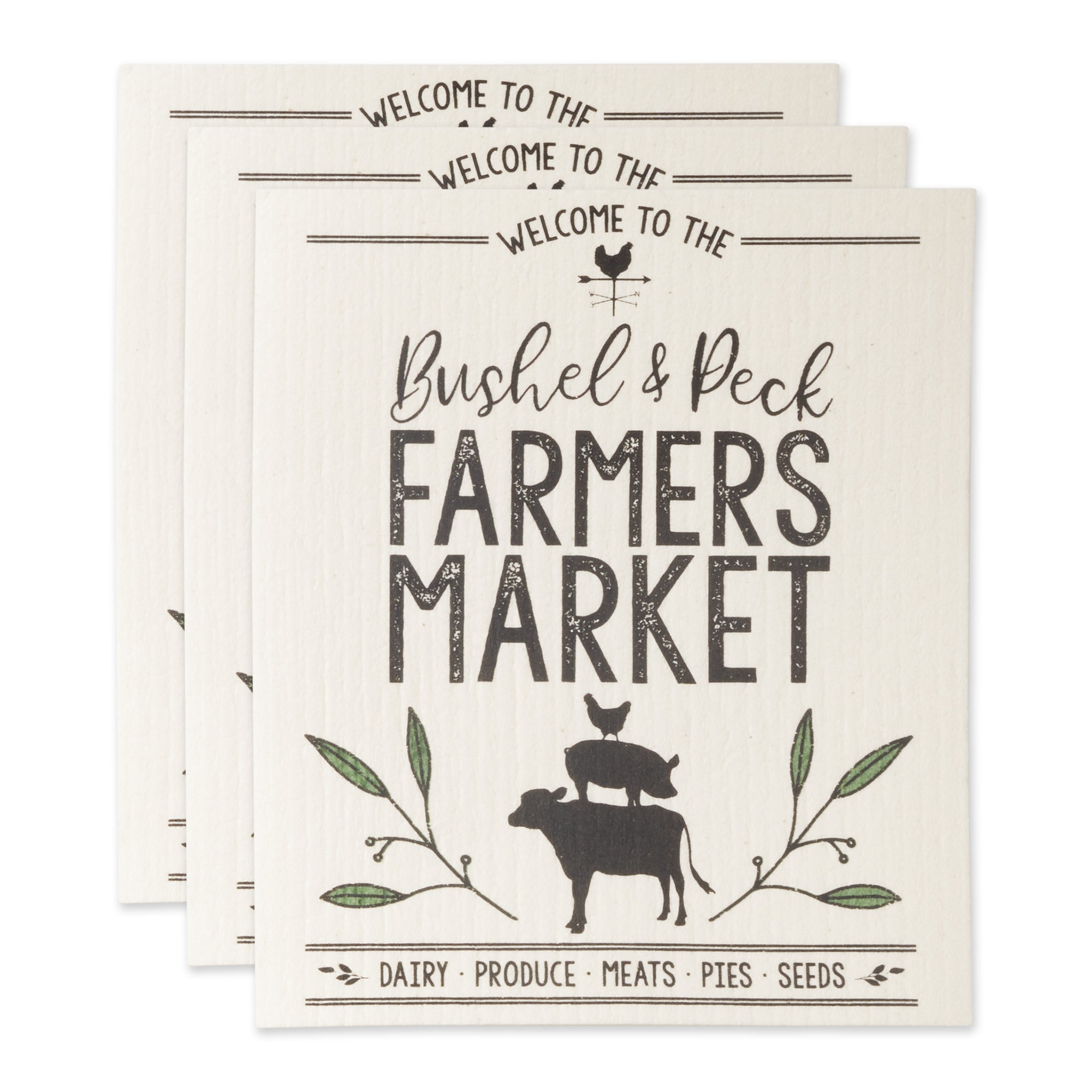 Dii Farmers Market Swedish Dishcloth Set/3