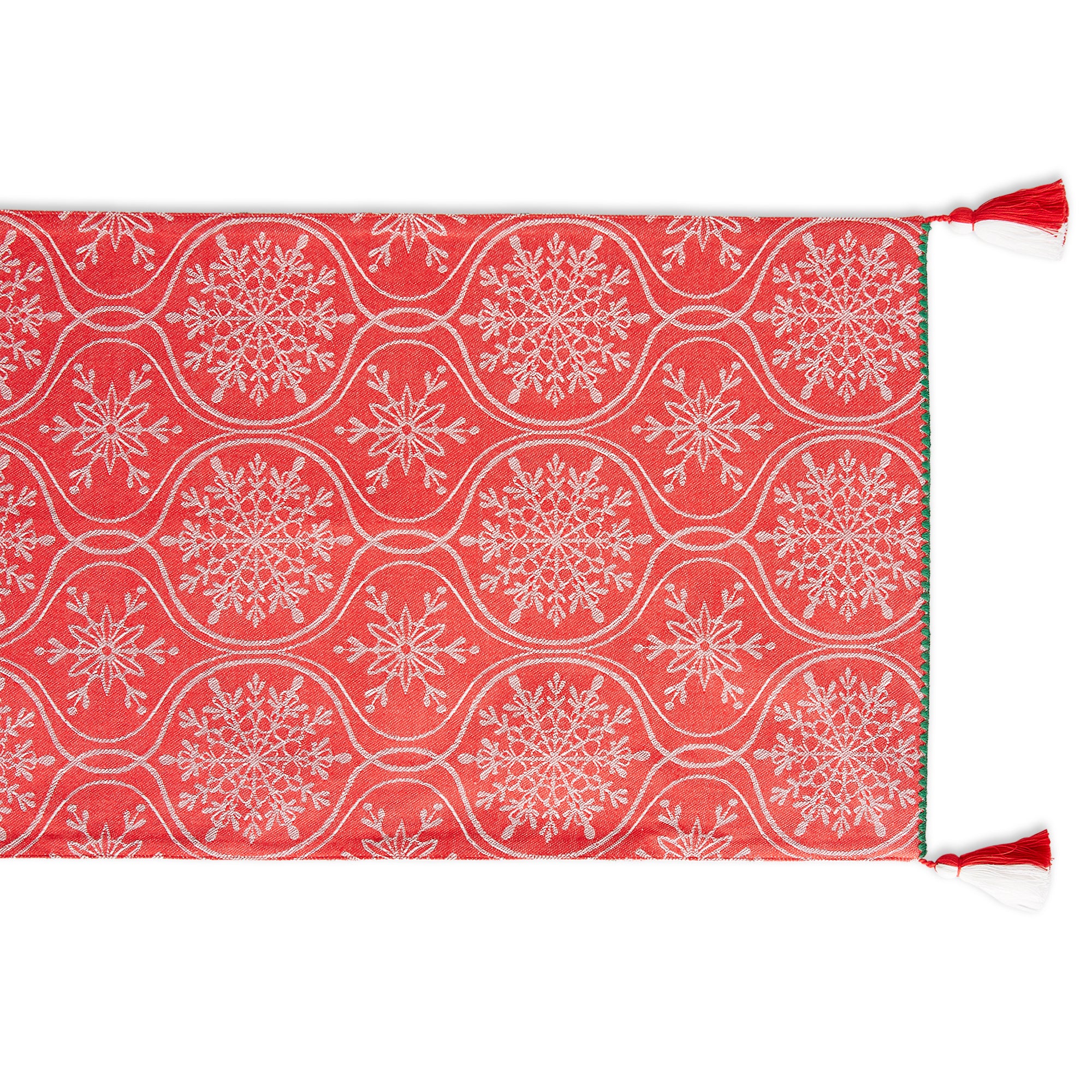 DII Joyful Snowflakes Jacquard Collection For Everyday Use  Holidays and Dinner Parties  Table Runner  14x108''
