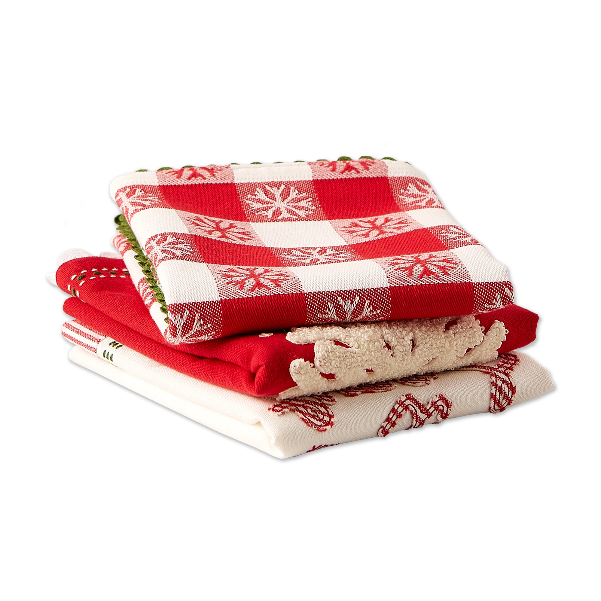 DII Santa Chef Clause Kitchen  Let It Snow Dishtowel Set of 3