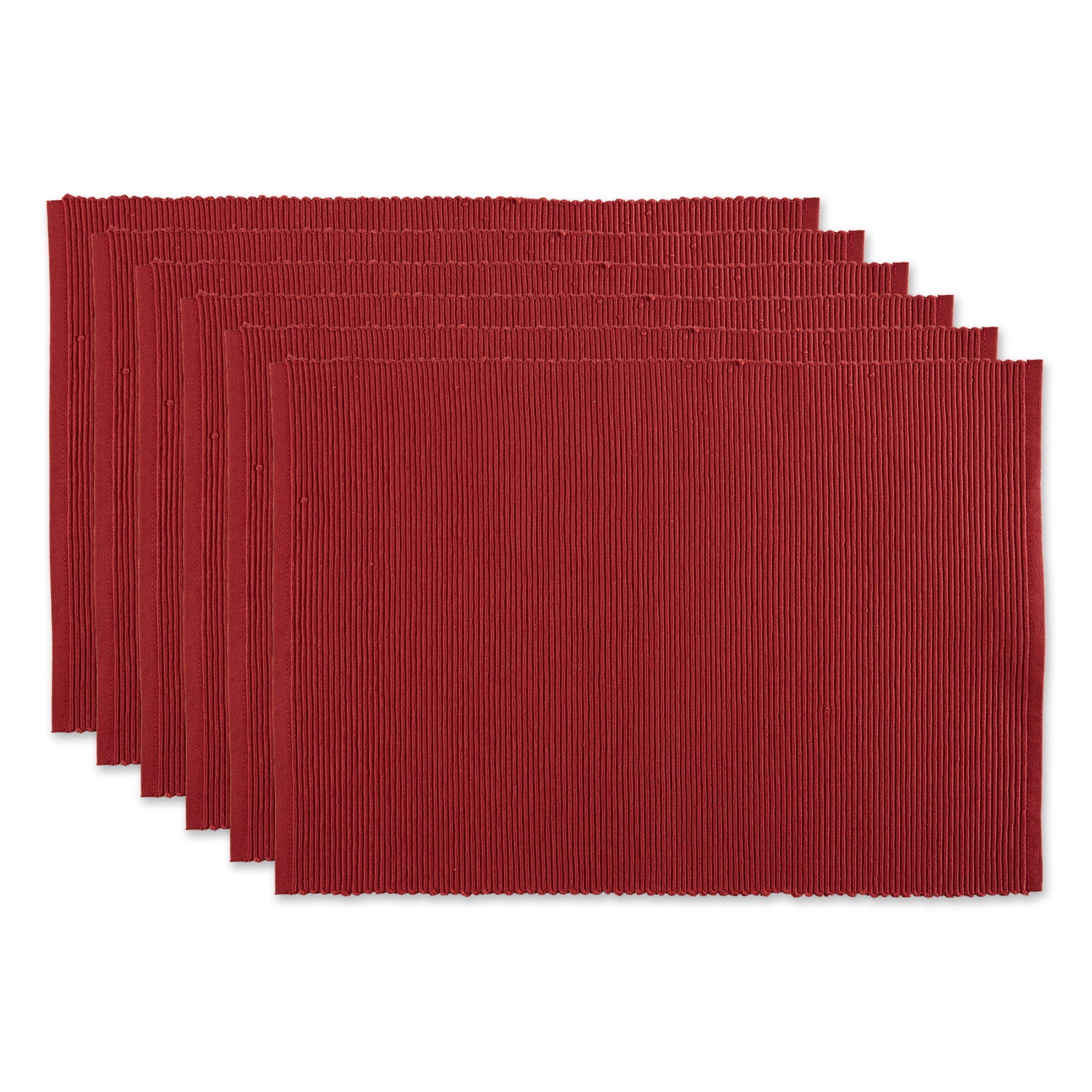 Dii Barn Red Ribbed Placemat Set/6