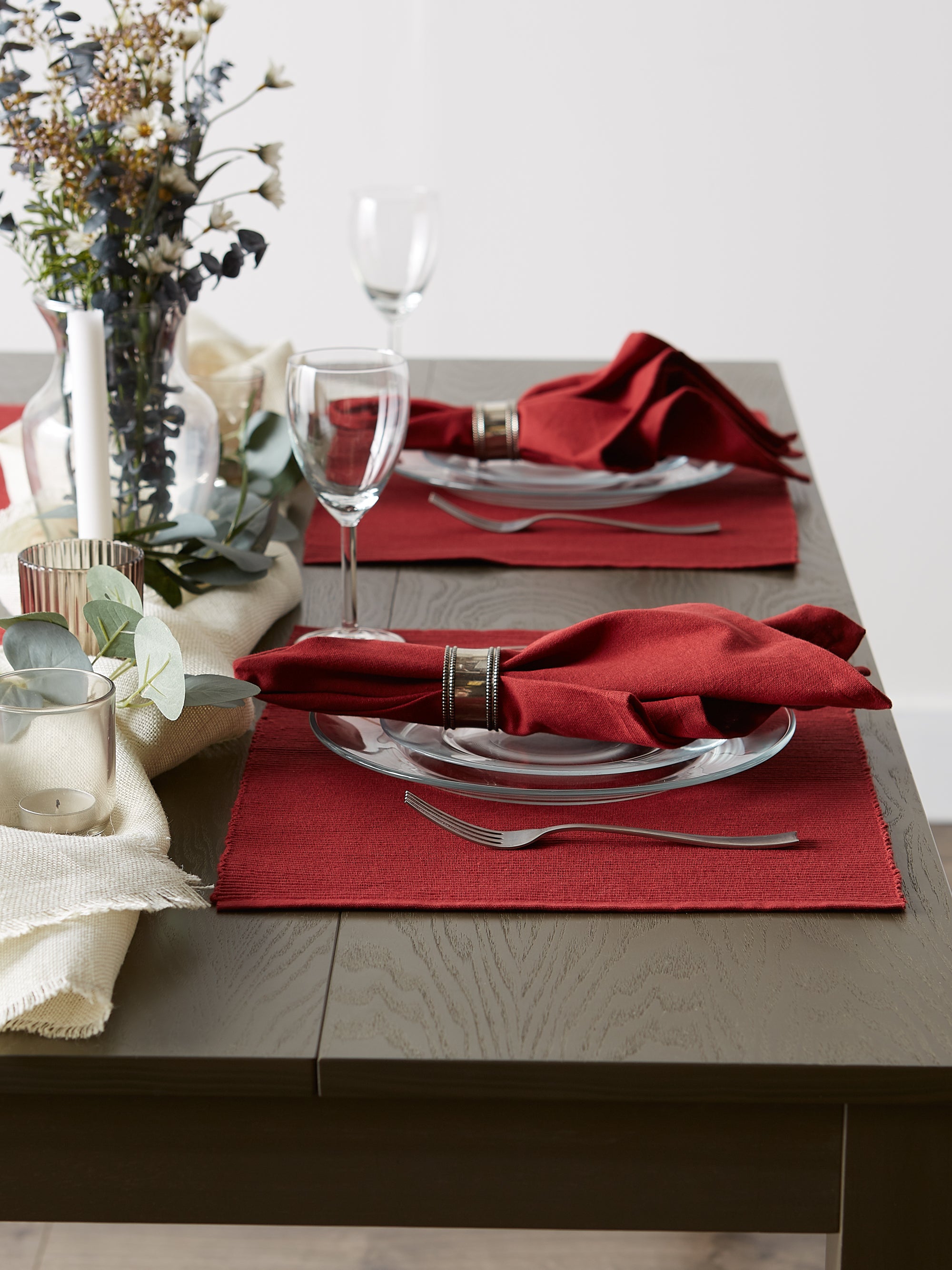 Dii Barn Red Ribbed Placemat Set/6