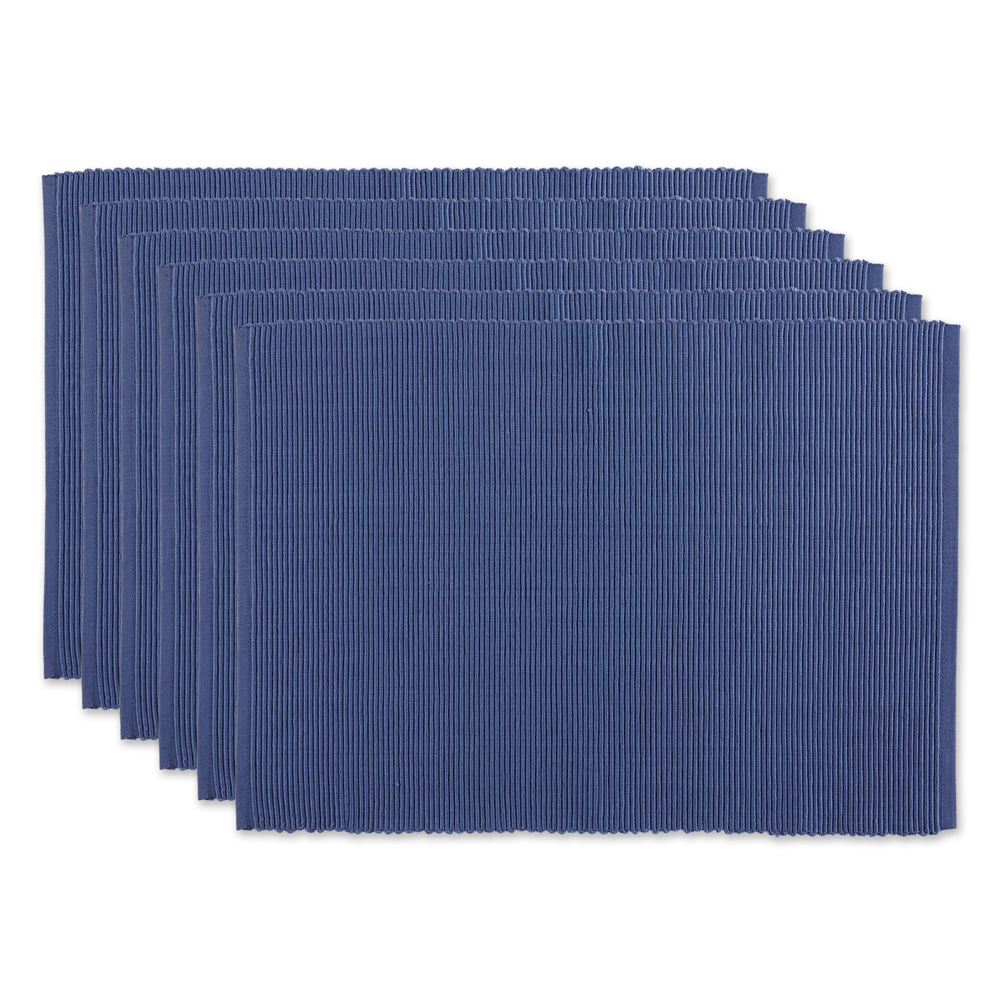 Dii French Blue Ribbed Placemat Set/6