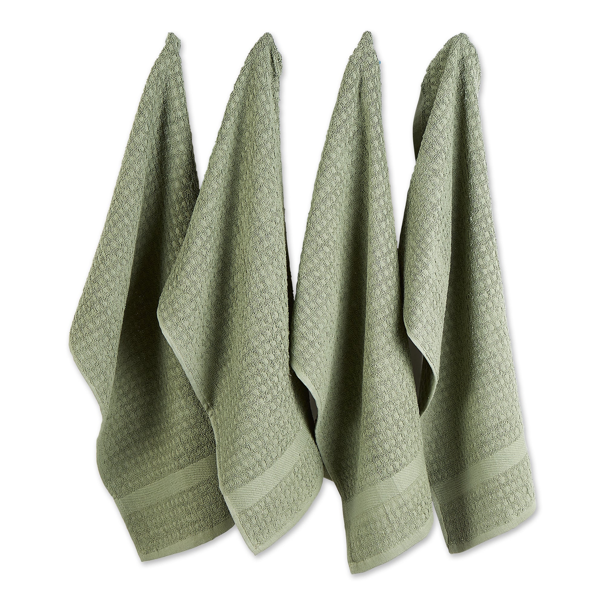 Dii Solid Artichoke Waffle Terry Dishtowel (Set Of 4)