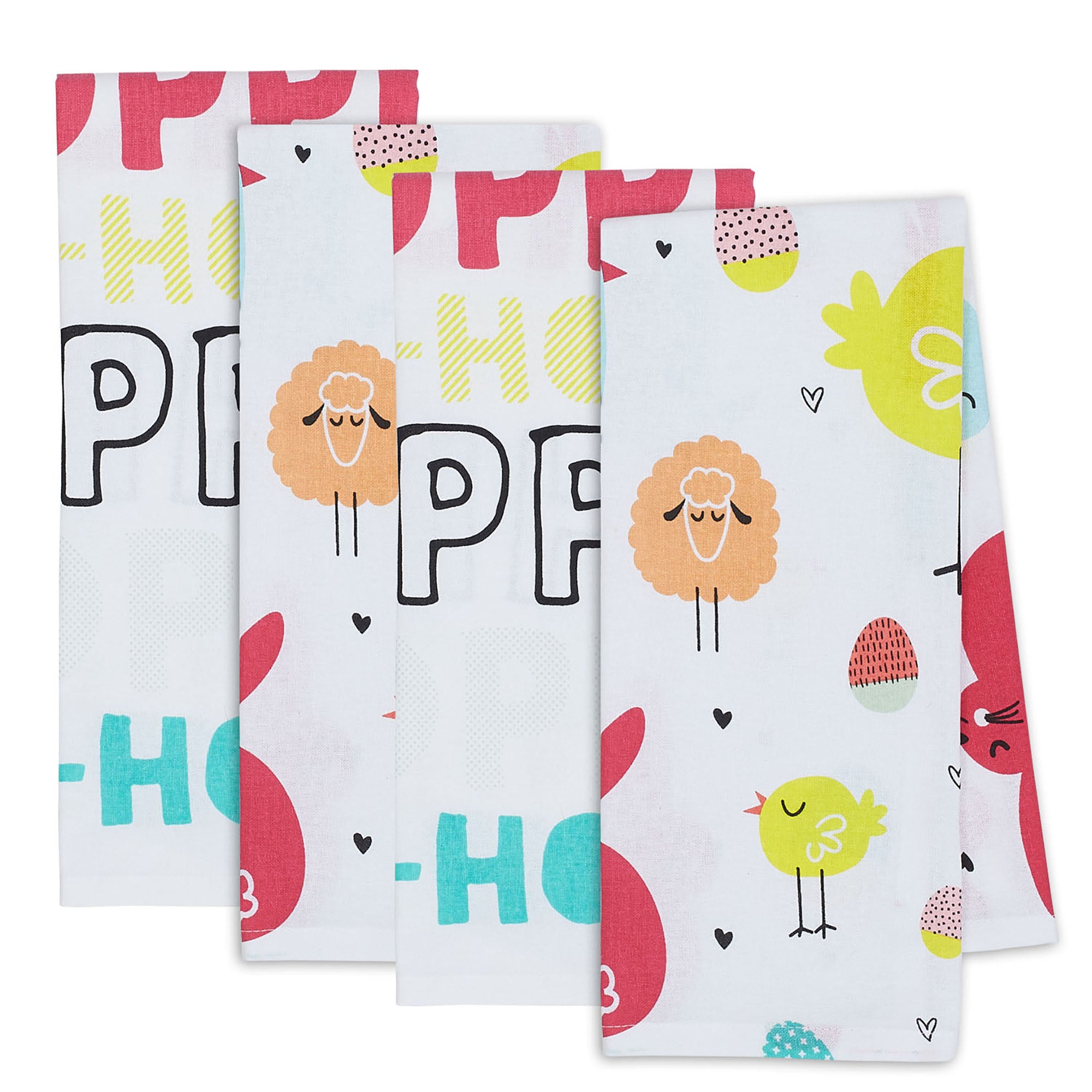 Dii Hippity Hoppity Dishtowel Set, 18X28'', 4 Piece