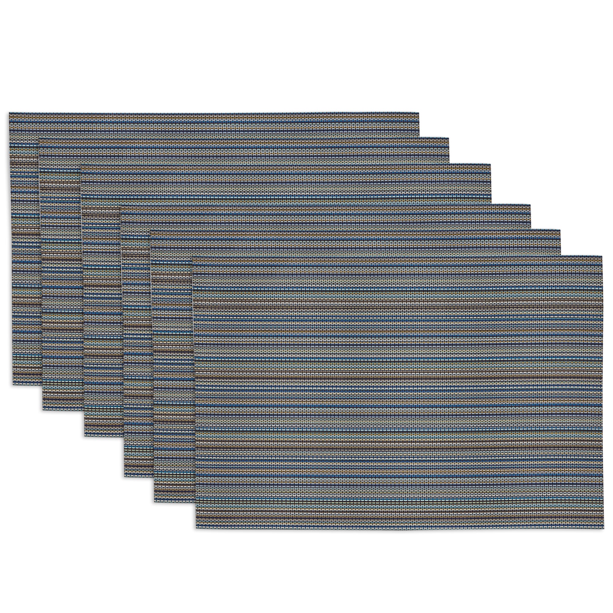 Dii Ocean Micro Stripe Placemat Set, 13X19'', 6 Piece