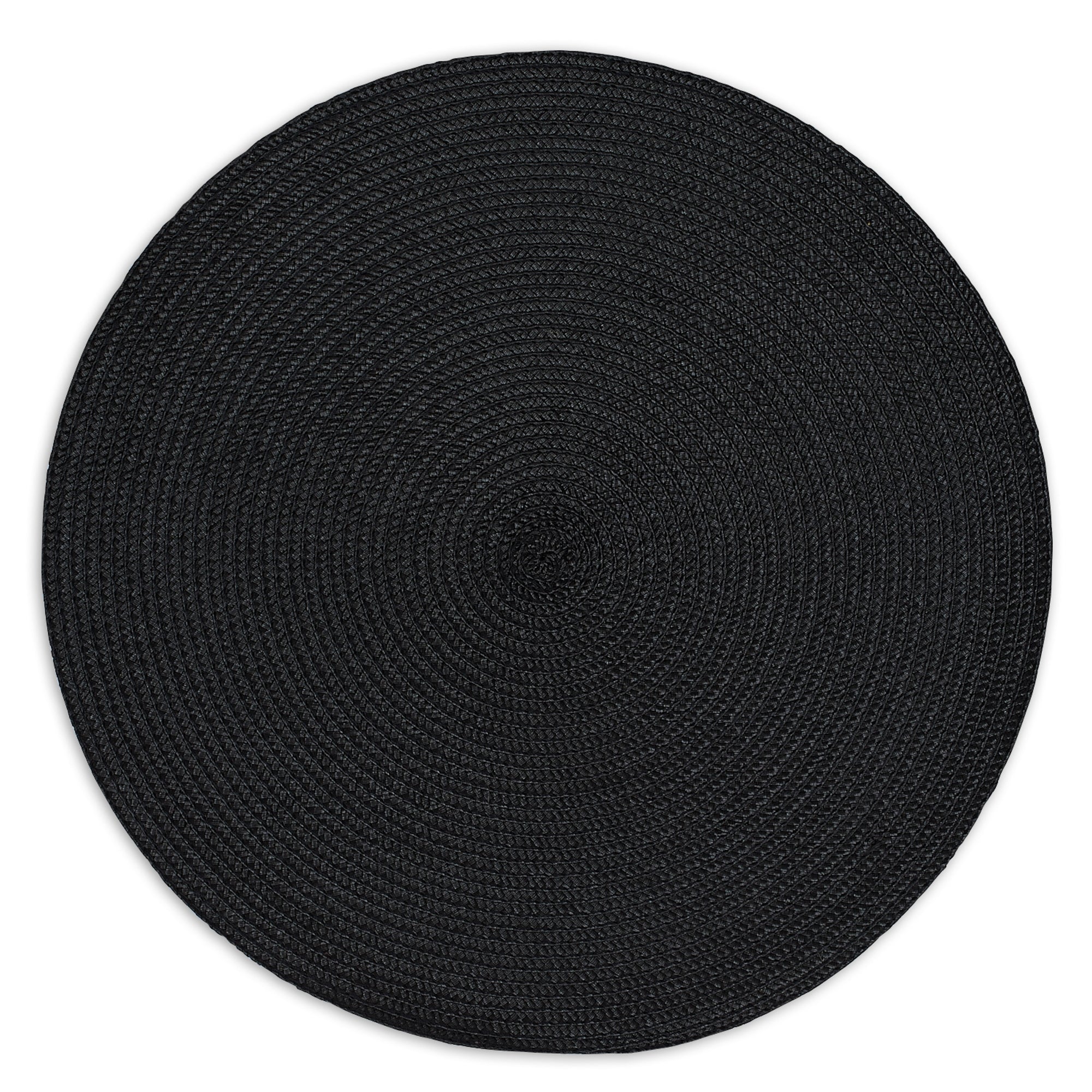 DII Black Placemat Set  15'' Dia  6 Piece